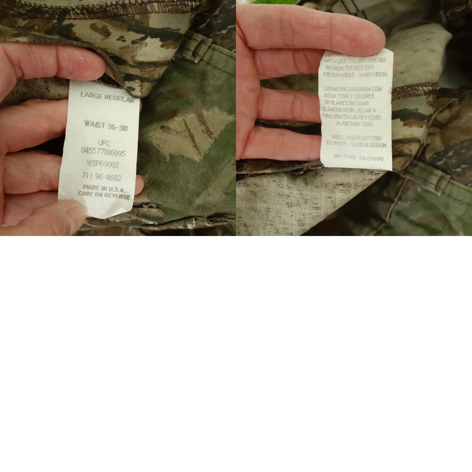 Realtree VINTAGE Liberty Realtree Camo Ripstop Cargo Pants Mens L Waist 36-38 USA Camouflage Cotton Regular Tapered Pockets Zip Aircraft Size US 33 - 8 Thumbnail