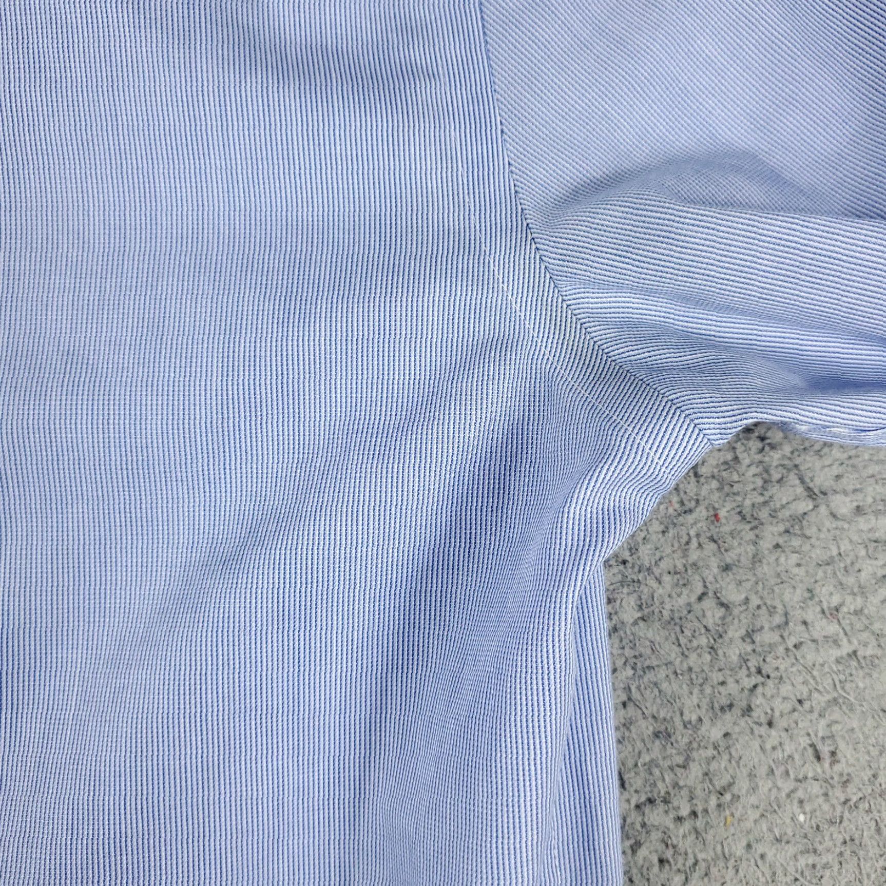 Tommy Hilfiger Tommy Hilfiger Shirt Dress Shirt Mens 15.5 Blue Striped Button Up Long Sleeve Cotton American Preppy Wedding Size 40R - 4 Thumbnail