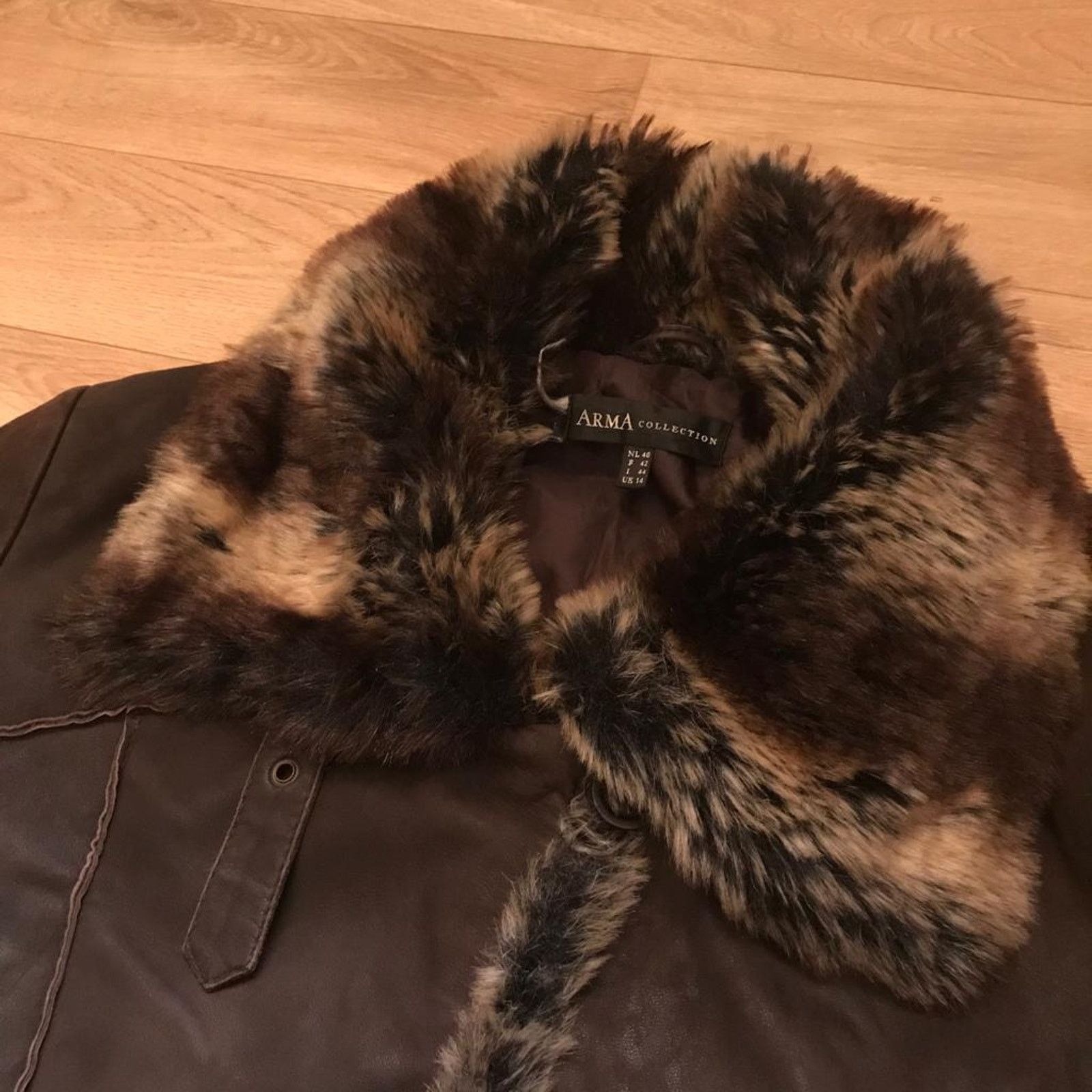ARMA VINTAGE Afghan Coat LEATHER Faux Fur Shaggy Penny Lane ARMA Size L / US 10 / IT 46 - 5 Thumbnail