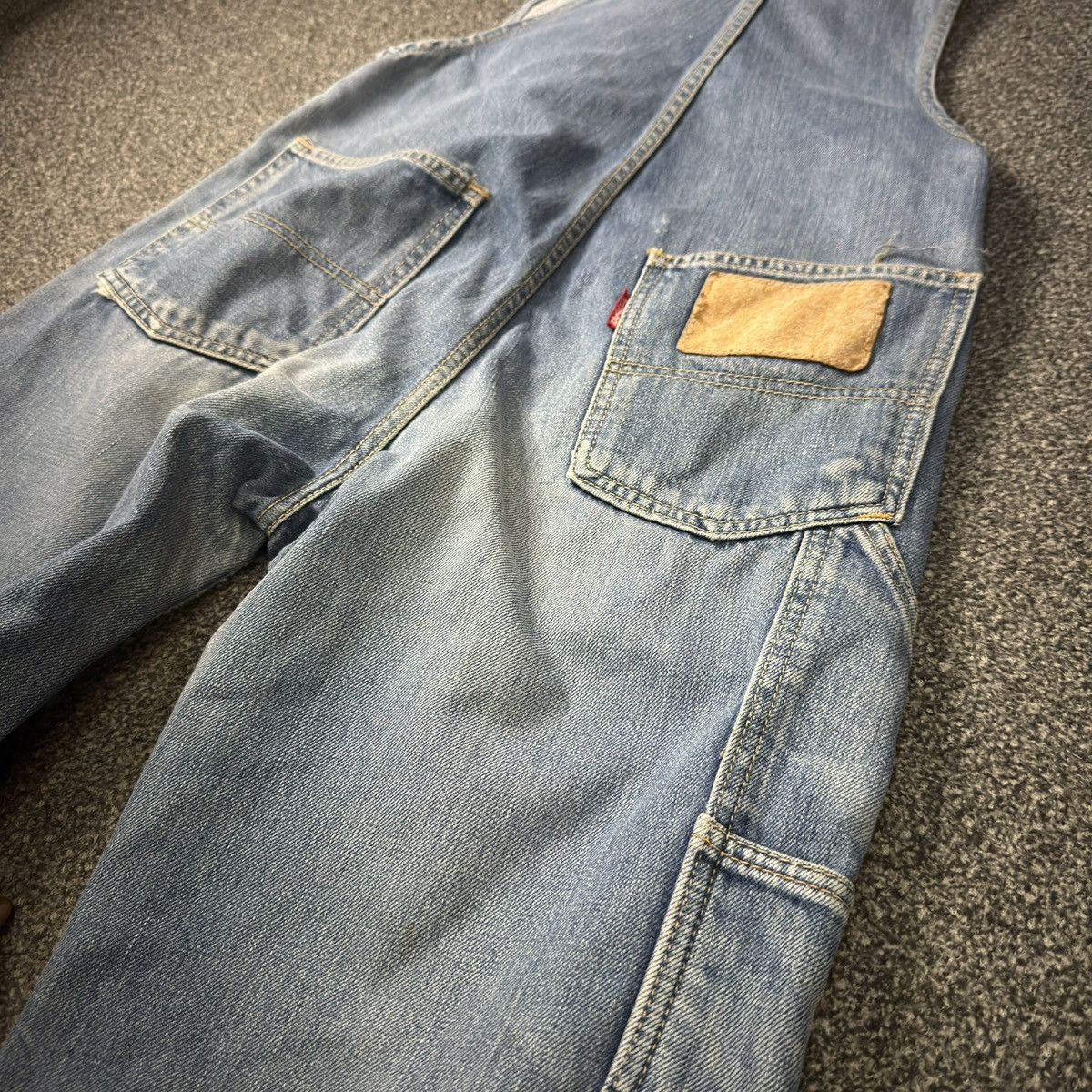 Japanese Brand Rare Vintage 70s Overall Houston Carpenter Washed Denim Size US 32 / EU 48 - 10 Thumbnail