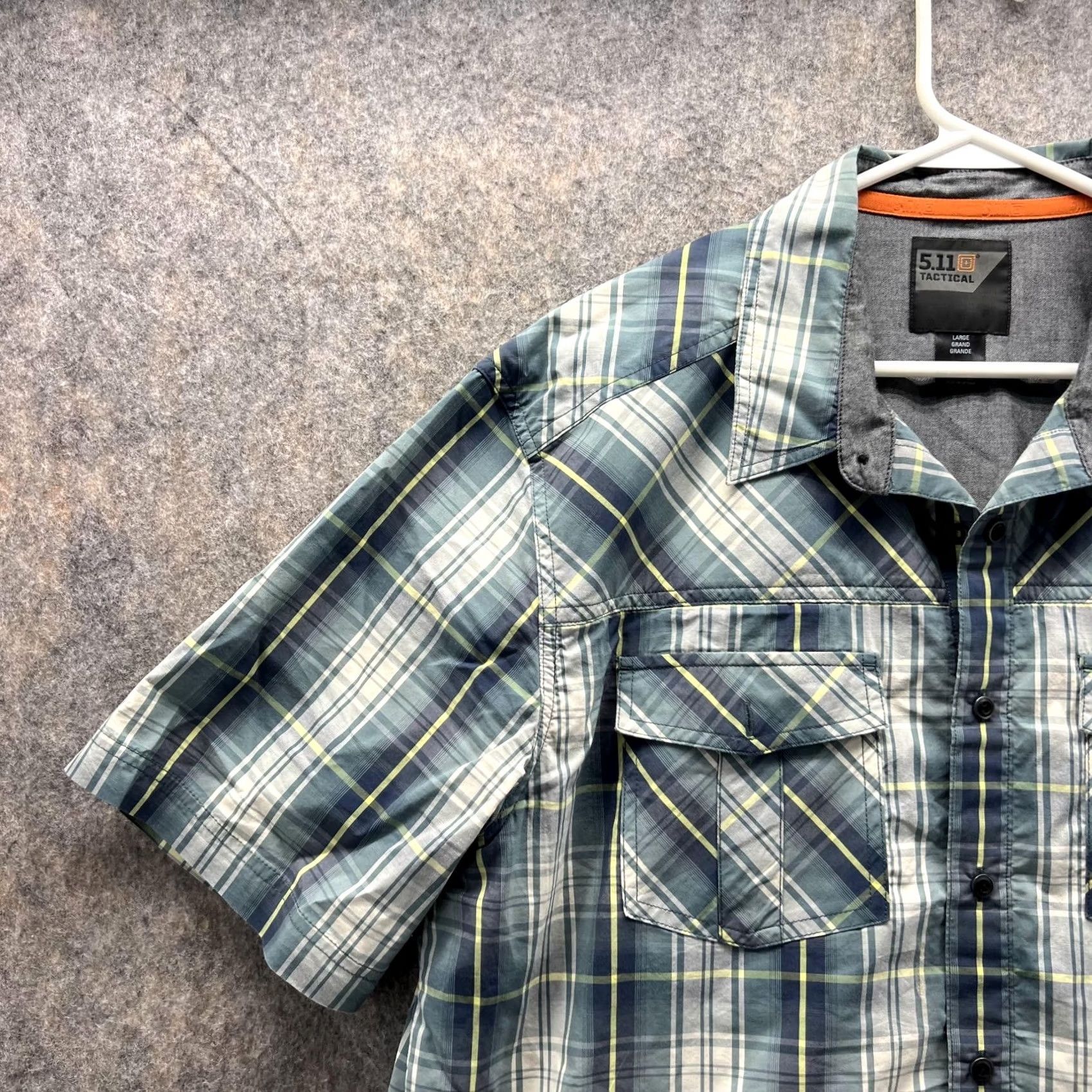 Vintage 5.11 Tactical Shirt Men Large Blue Plaid Button-Down Pocket Shirt Size US L / EU 52-54 / 3 - 3 Thumbnail