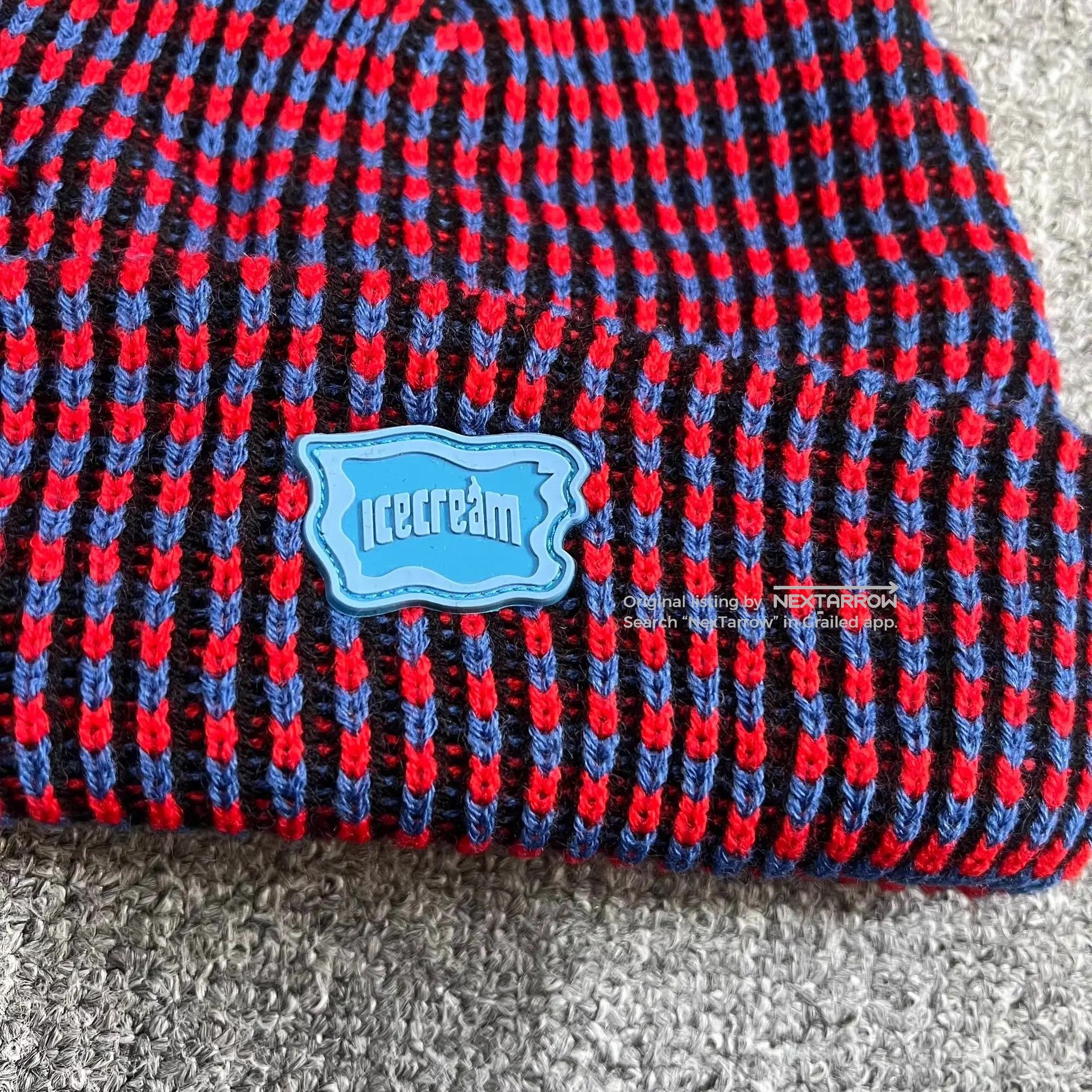 Bbc Icecream Speckled Ic Rubber Patch Knit Beanie Q7, Men's — image 3 of 6