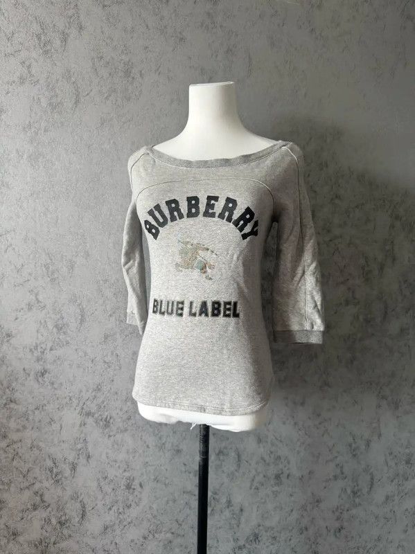 Burberry Burberry Gray Cotton Long Sleeve T-Shirt Size M / US 6-8 / IT 42-44 - 1 Thumbnail
