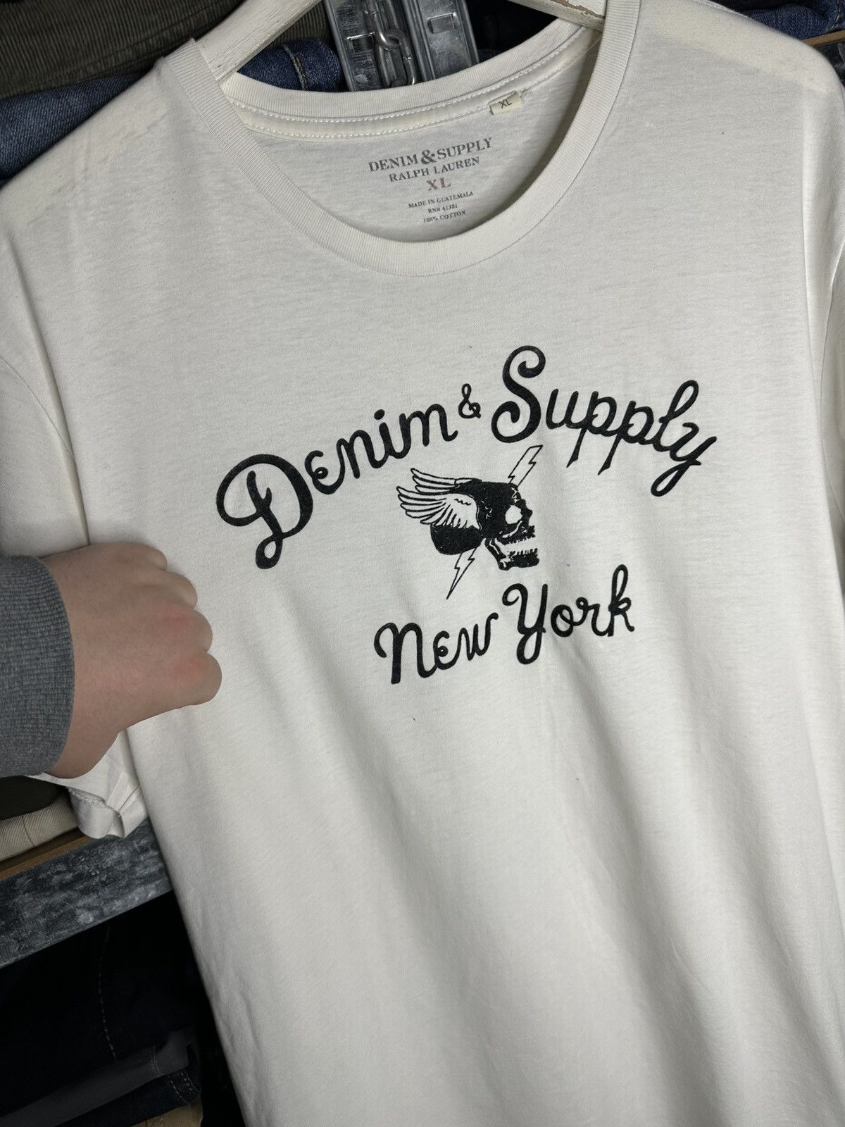 Denim & Supply Ralph Lauren Denim & Supply Ralph Lauren Skull Wing Graphic T-Shirt Size US XL / EU 56 / 4 - 2 Thumbnail