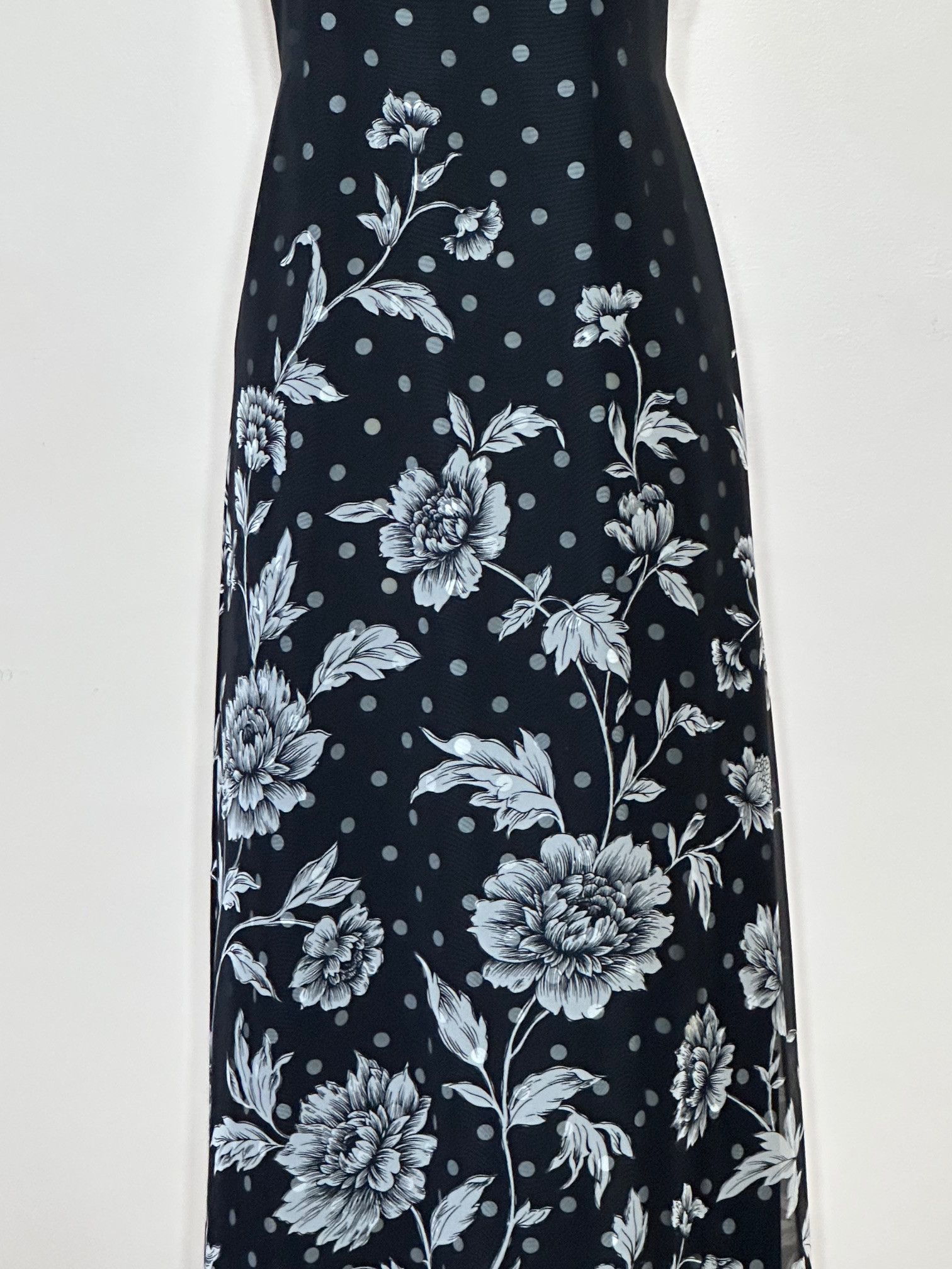 Vintage Jessica Howard Floral with Polka Dot Underlay Maxi Dress Size XL / US 12-14 / IT 48-50 - 3 Thumbnail