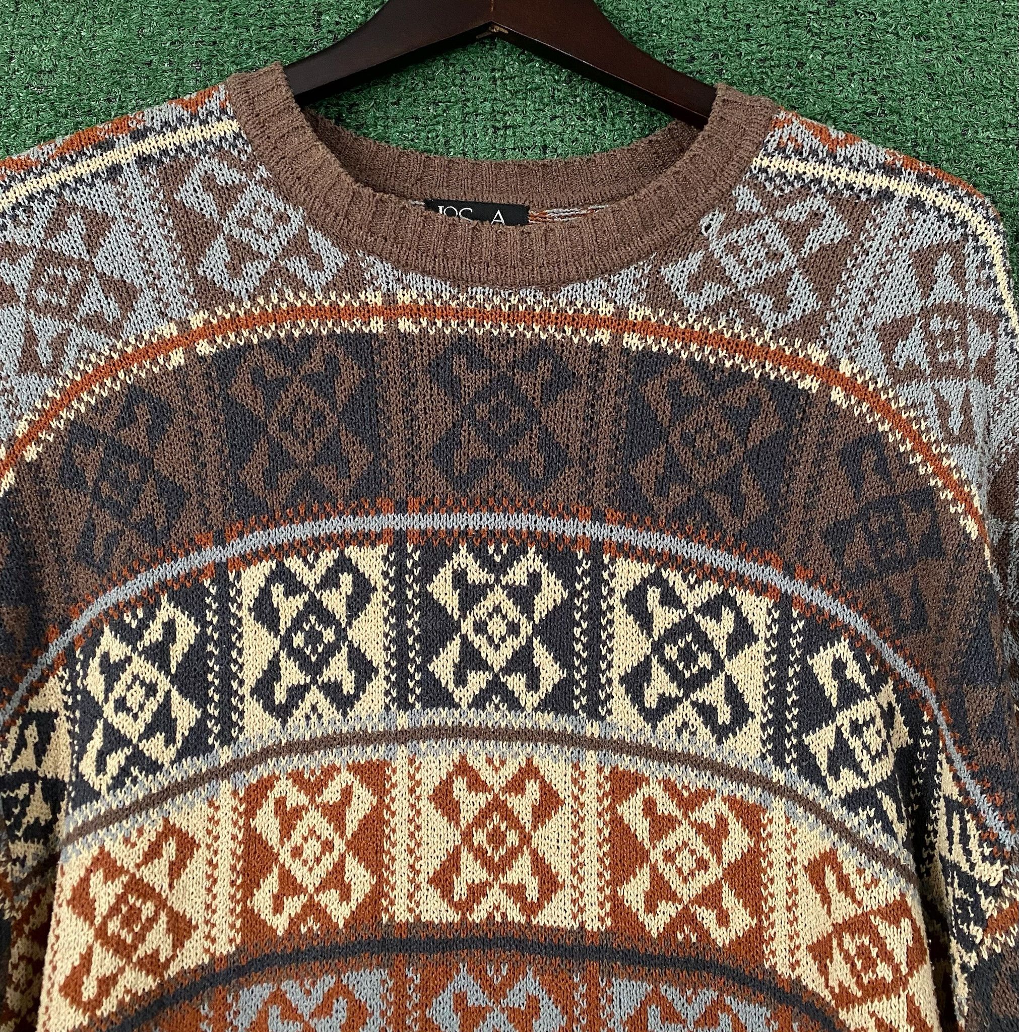 Jos. A. Bank 90’s Jos A Bank Silk Blend Geometric Patterned Sweater Large Size US L / EU 52-54 / 3 - 2 Thumbnail