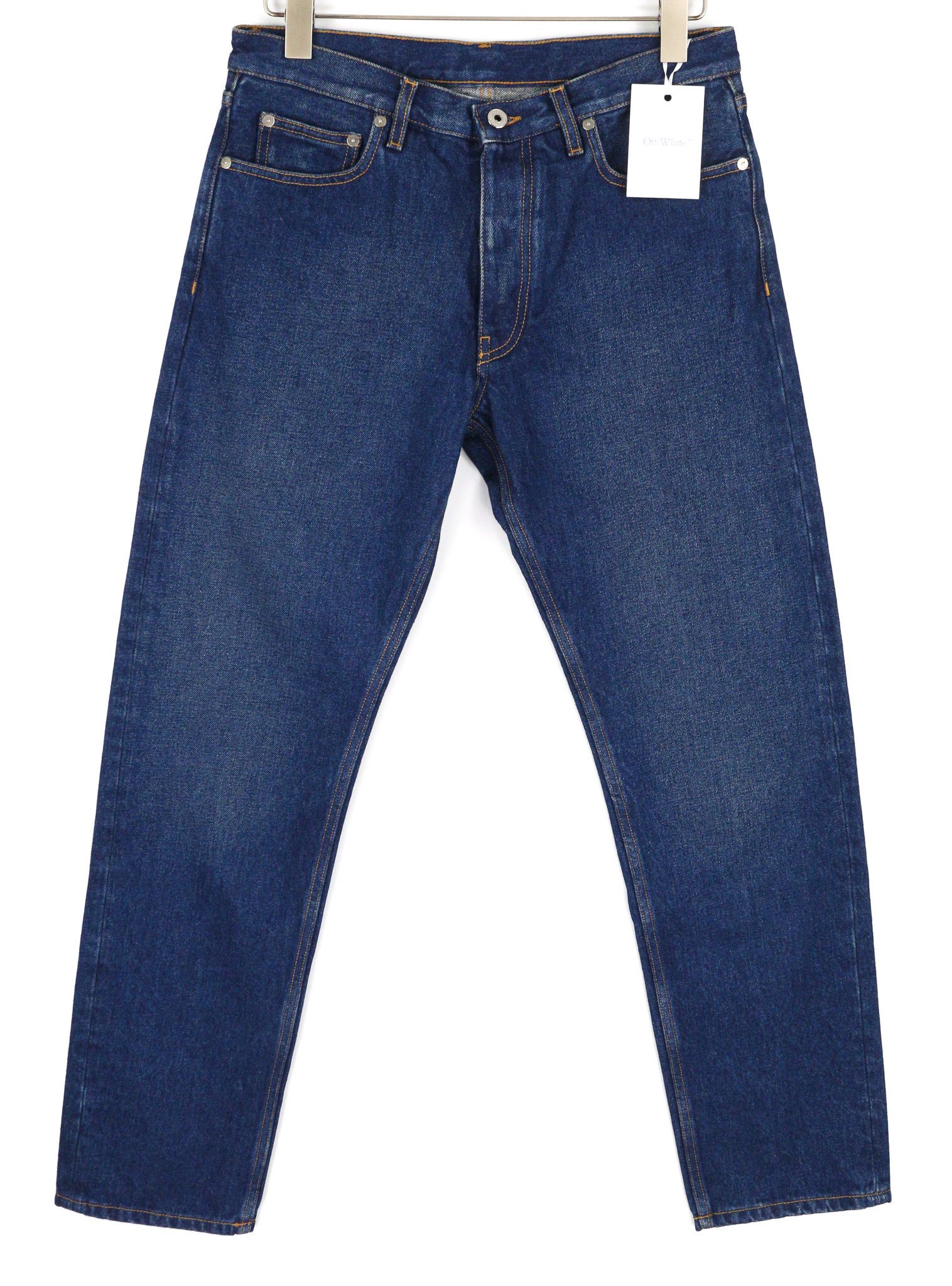 Off-White ARR TAPERED W31 Dark Blue Washed Denim Pockets 81652 Size US 31 - 1 Thumbnail