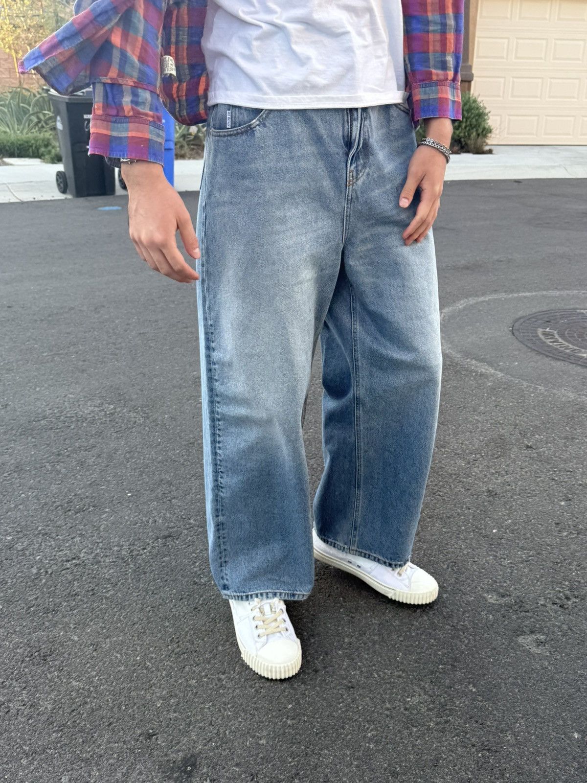 Hed Mayner Hed Mayner Drop Crotch Wide Fit Jeans - Light Blue Size XS Size US 28 / EU 44 - 7 Thumbnail