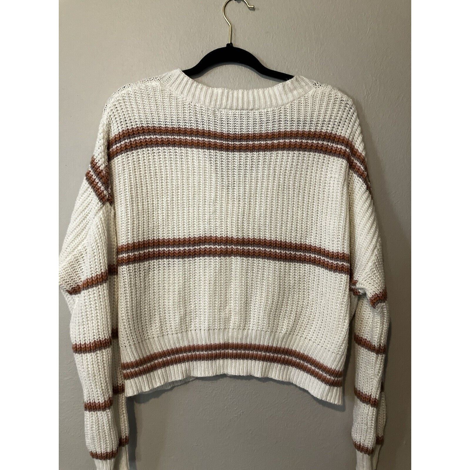 Other Polly Esther oversized cardigan sized medium white tan Size M / US 6-8 / IT 42-44 - 2 Thumbnail