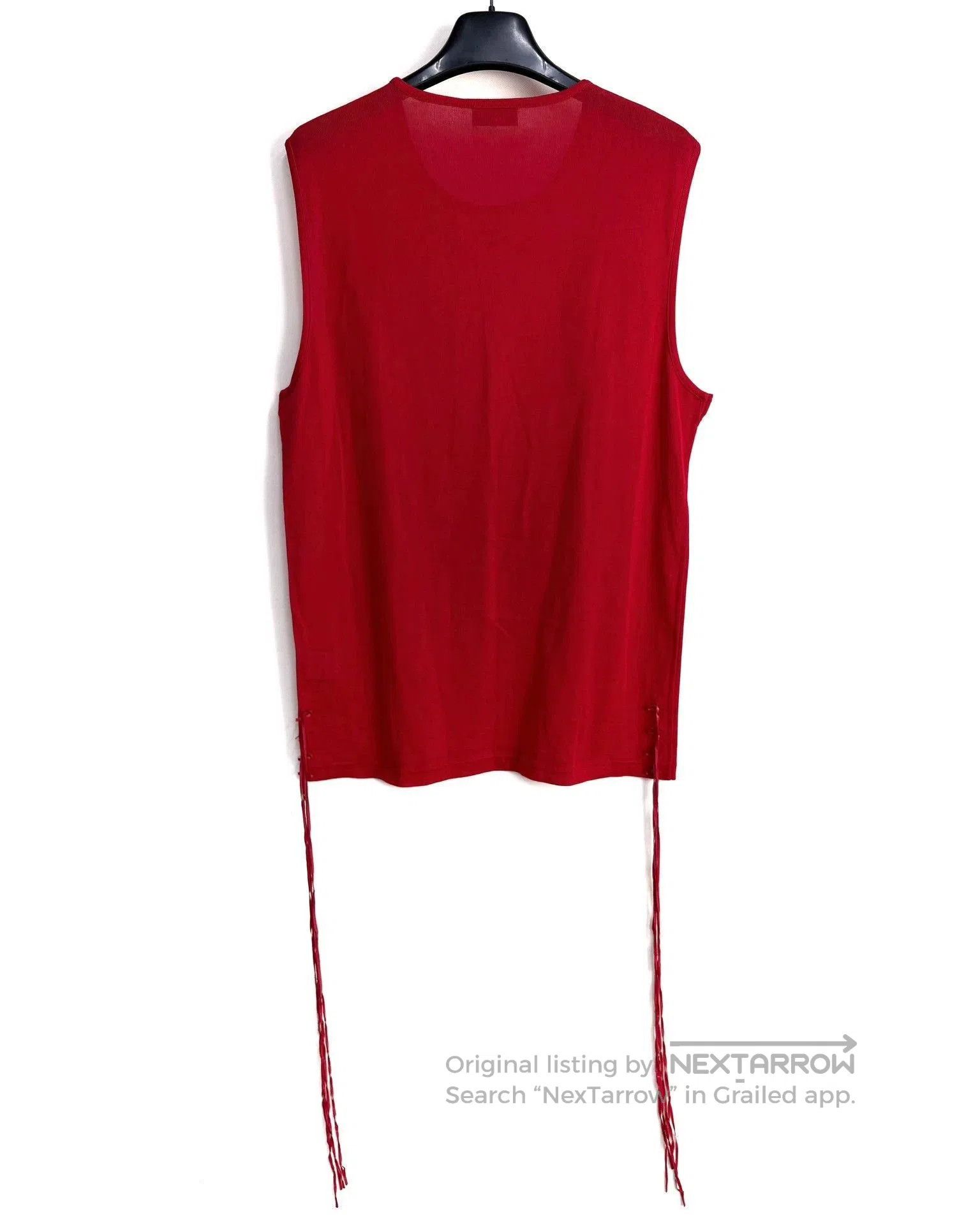 Dior Red Sleeveless Top with Side Tassel Details. Size US S / EU 44-46 / 1 - 2 Thumbnail