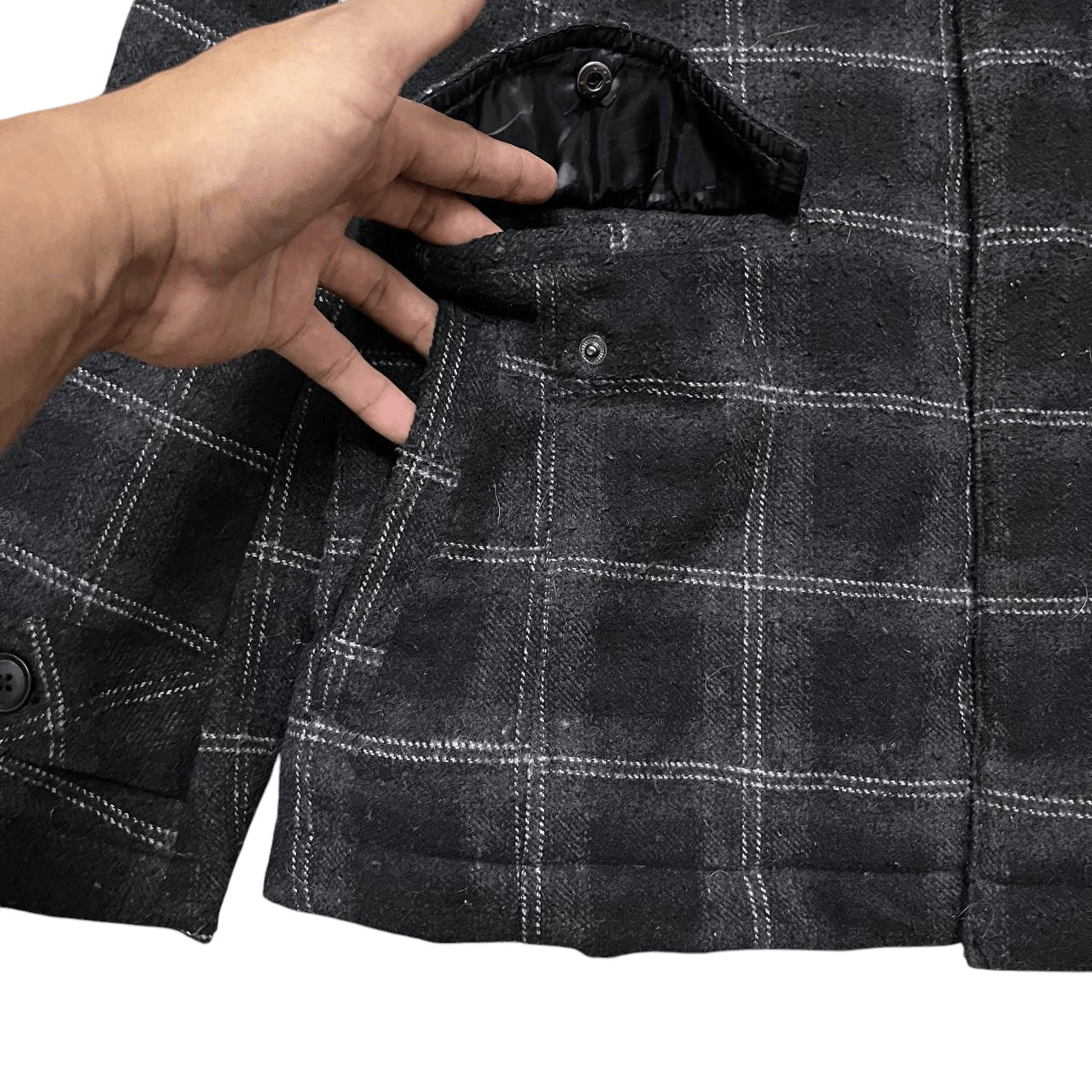 In The Attic Vintage In The Attic Plaid Fur Hooded Jacket Size US L / EU 52-54 / 3 - 5 Thumbnail