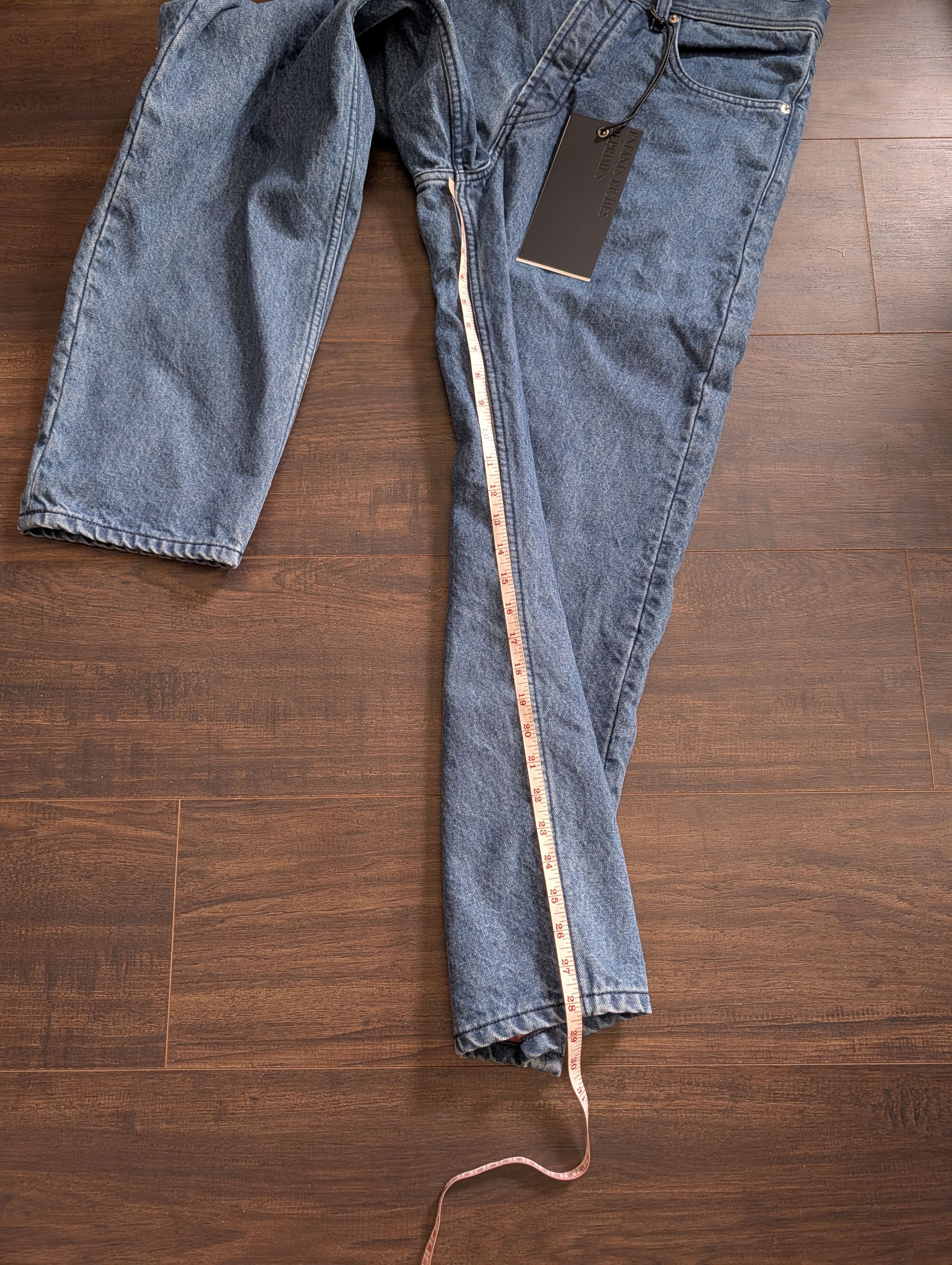 Enfants Riches Deprimes RARE FW22 blue flannel lined salmon denim jeans w tags Size US 31 - 16 Thumbnail