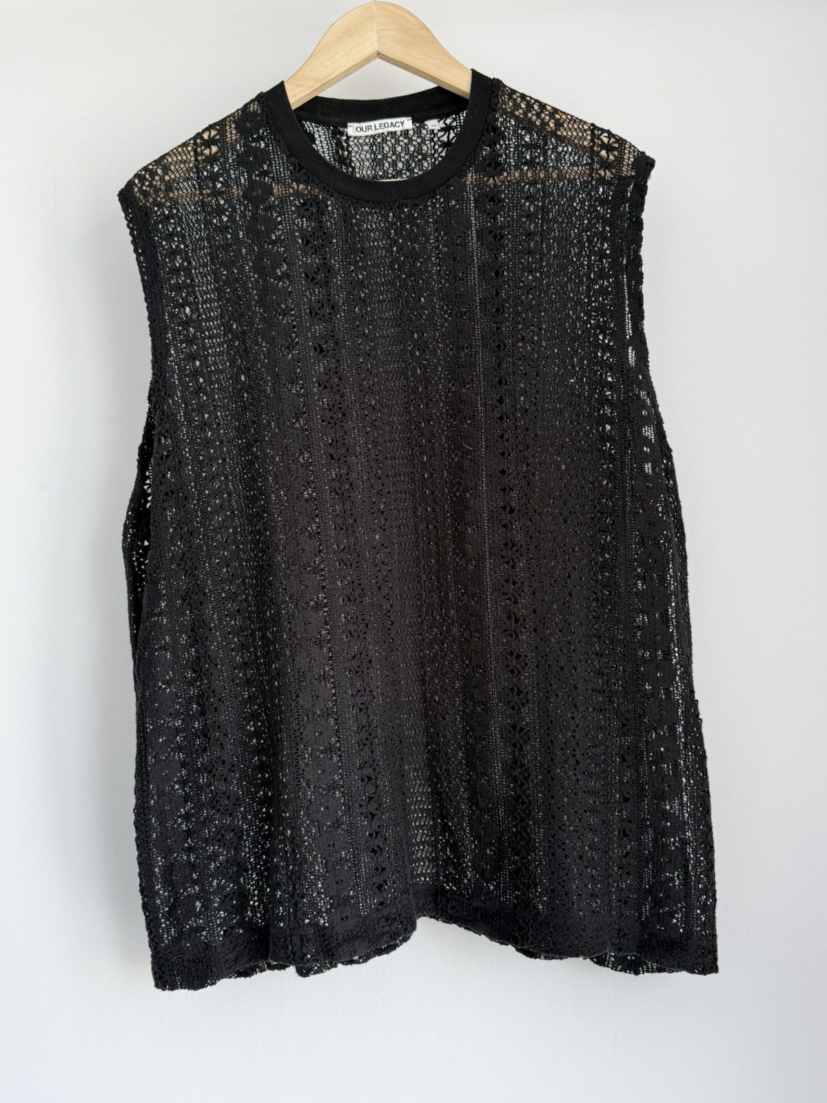 Our Legacy Our Legacy Box Sleeveless Oversized Black Crochet Tank Size US S / EU 44-46 / 1 - 3 Thumbnail