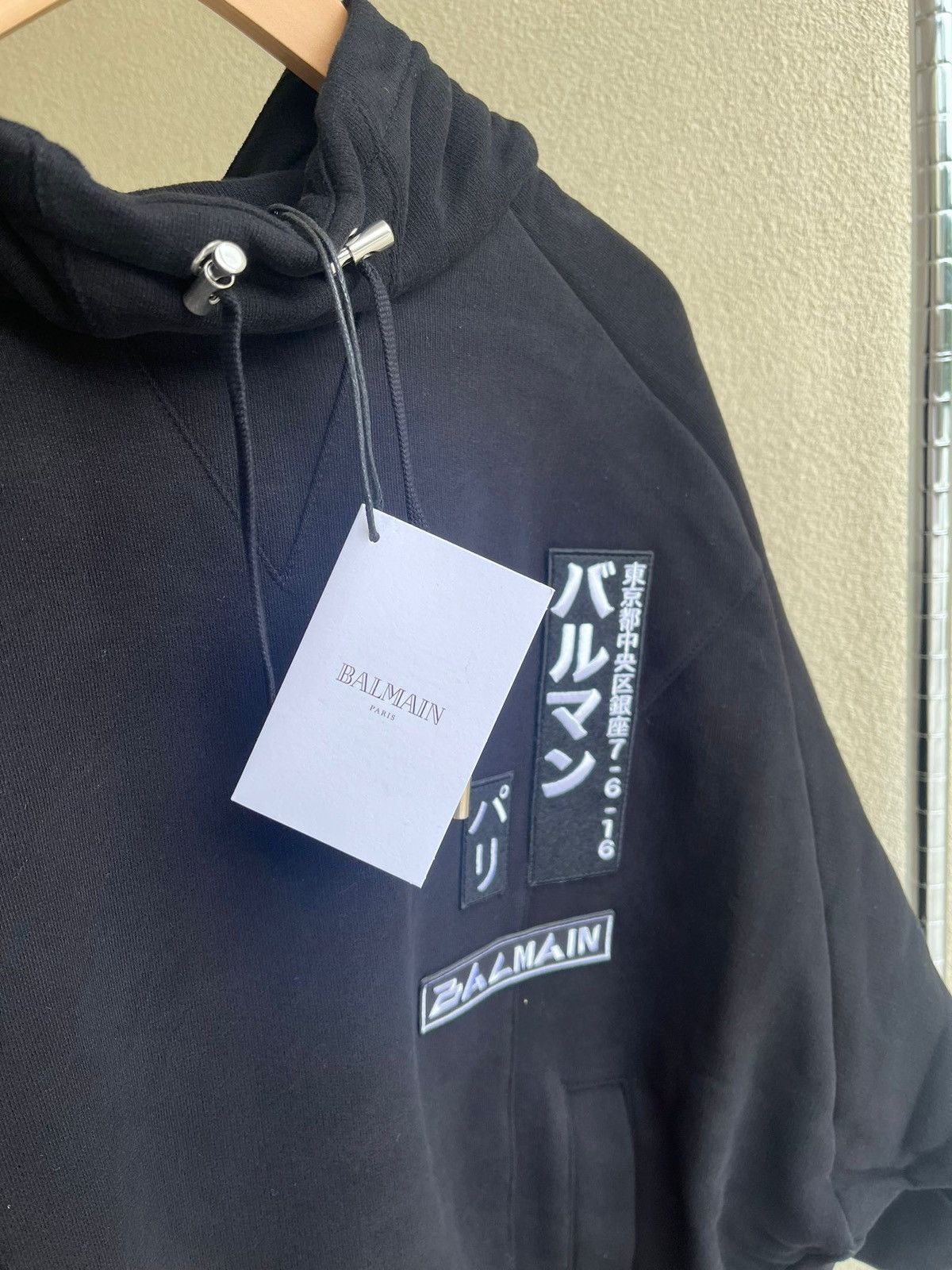 Balmain Layered Sleeve Tokyo Embroidered Logo Hoodie in Black Size US M / EU 48-50 / 2 - 15 Thumbnail