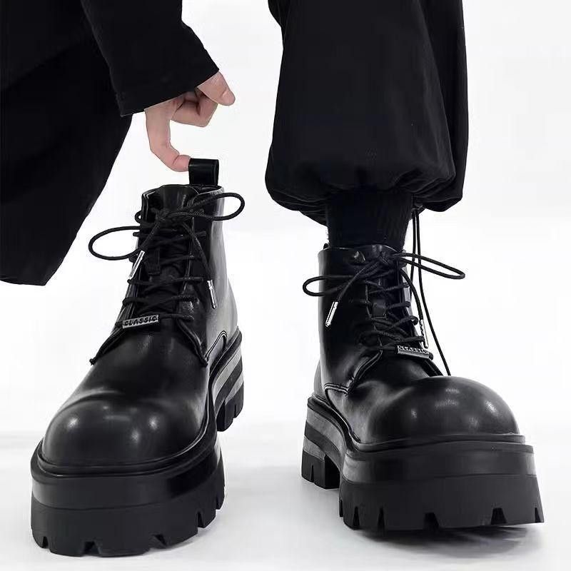 Other Black Thick Sole Big Head Derby Boots Size US 8 / EU 41 - 3 Thumbnail