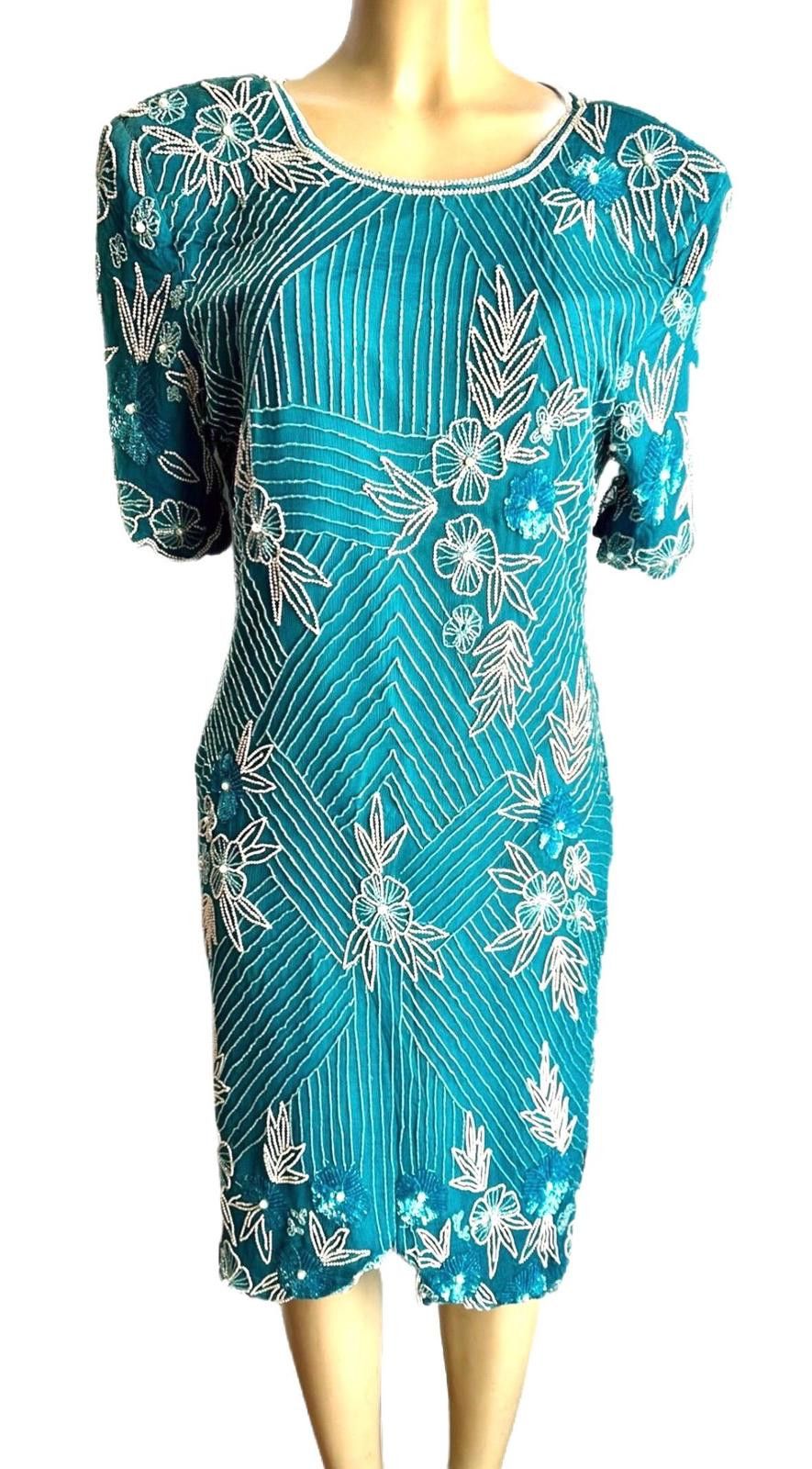 Other Sequined Dress Turquoise White size 16 Size XXL / US 16-18 / IT 52-54 - 1 Preview