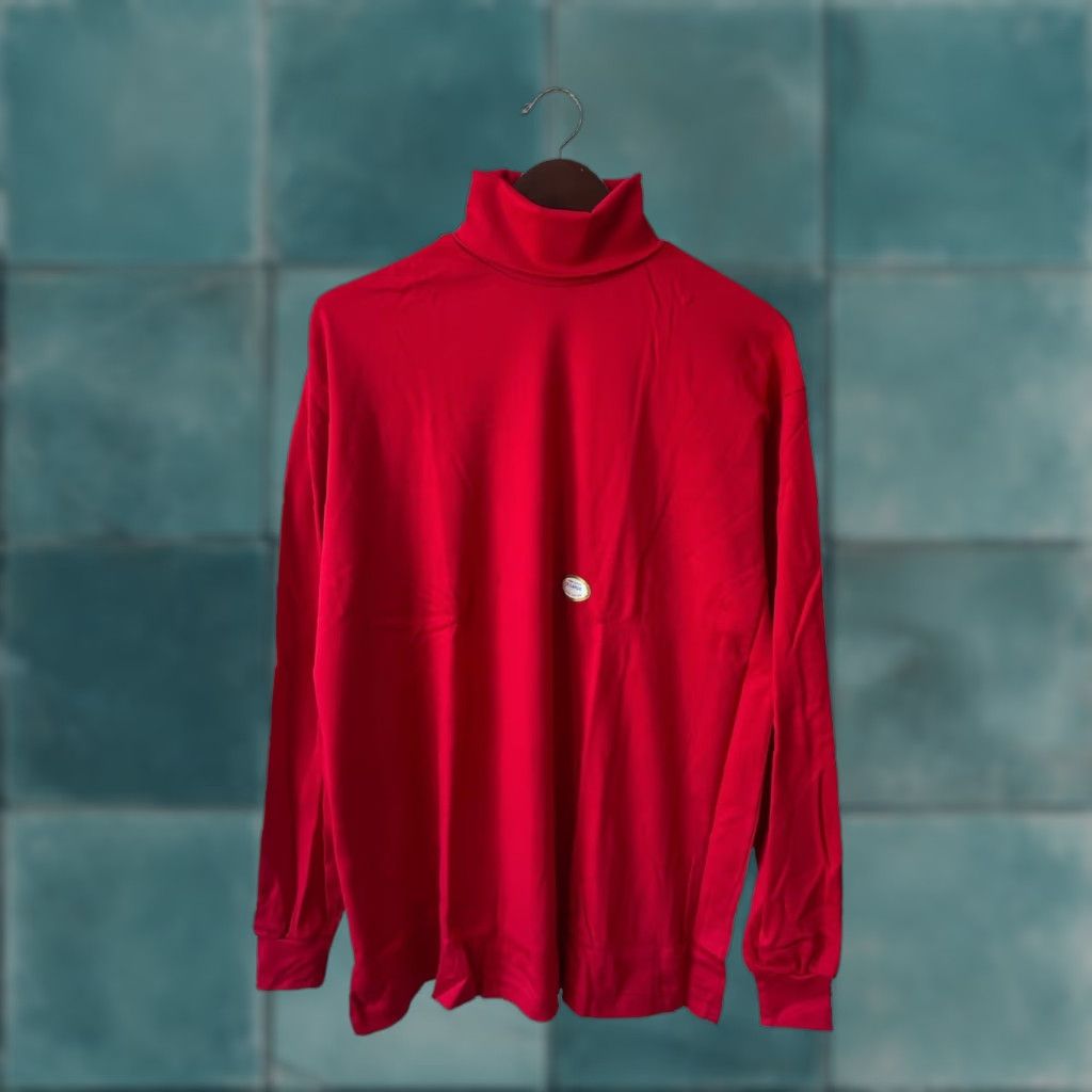 Russell Athletic VINTAGE Russell Athletic Turtleneck Shirt Mens XL Red 90s USA Made Deadstock NWT NIP Cotton Long Sleeve Sweatshirt Foldover Collar Boys? Wait. Size US XL / EU 56 / 4 - 1 Thumbnail