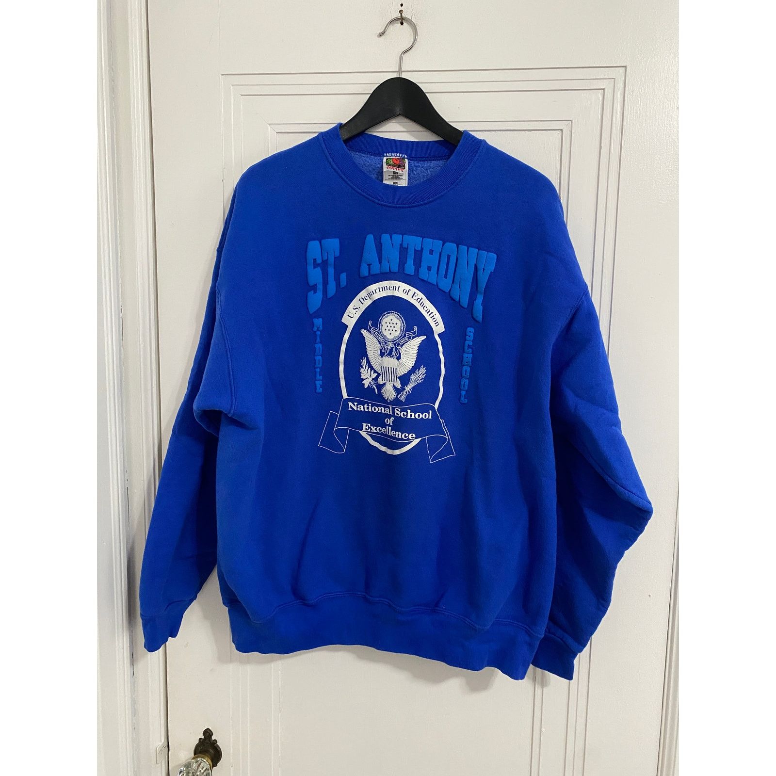 Fruit Of The Loom Vintage St. Anthony Middle School Crewneck Sweatshirt Size US XXL / EU 58 / 5 - 1 Thumbnail