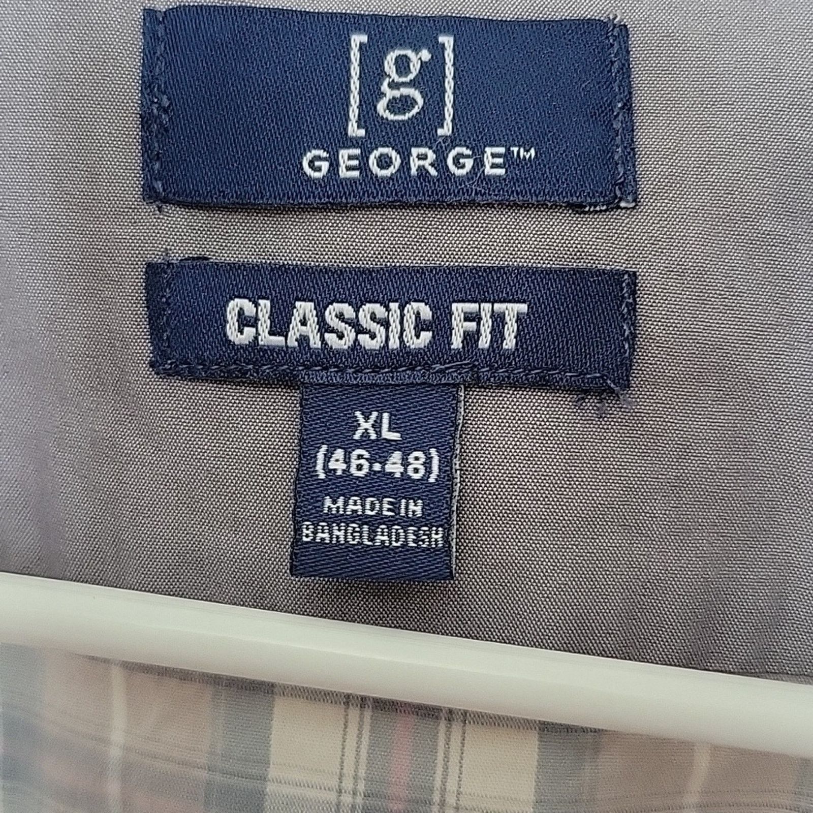 George George XL (46-48) Classic Fit-Blue/Grey Mens Button Up Shirt Size US XL / EU 56 / 4 - 2 Thumbnail