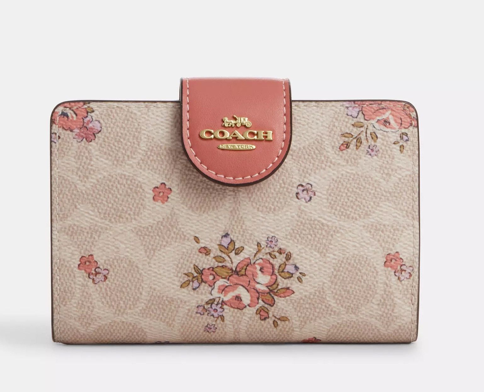 Coach Medium Corner Zip Wallet With Floral Print CAO99 Size ONE SIZE - 6 Thumbnail