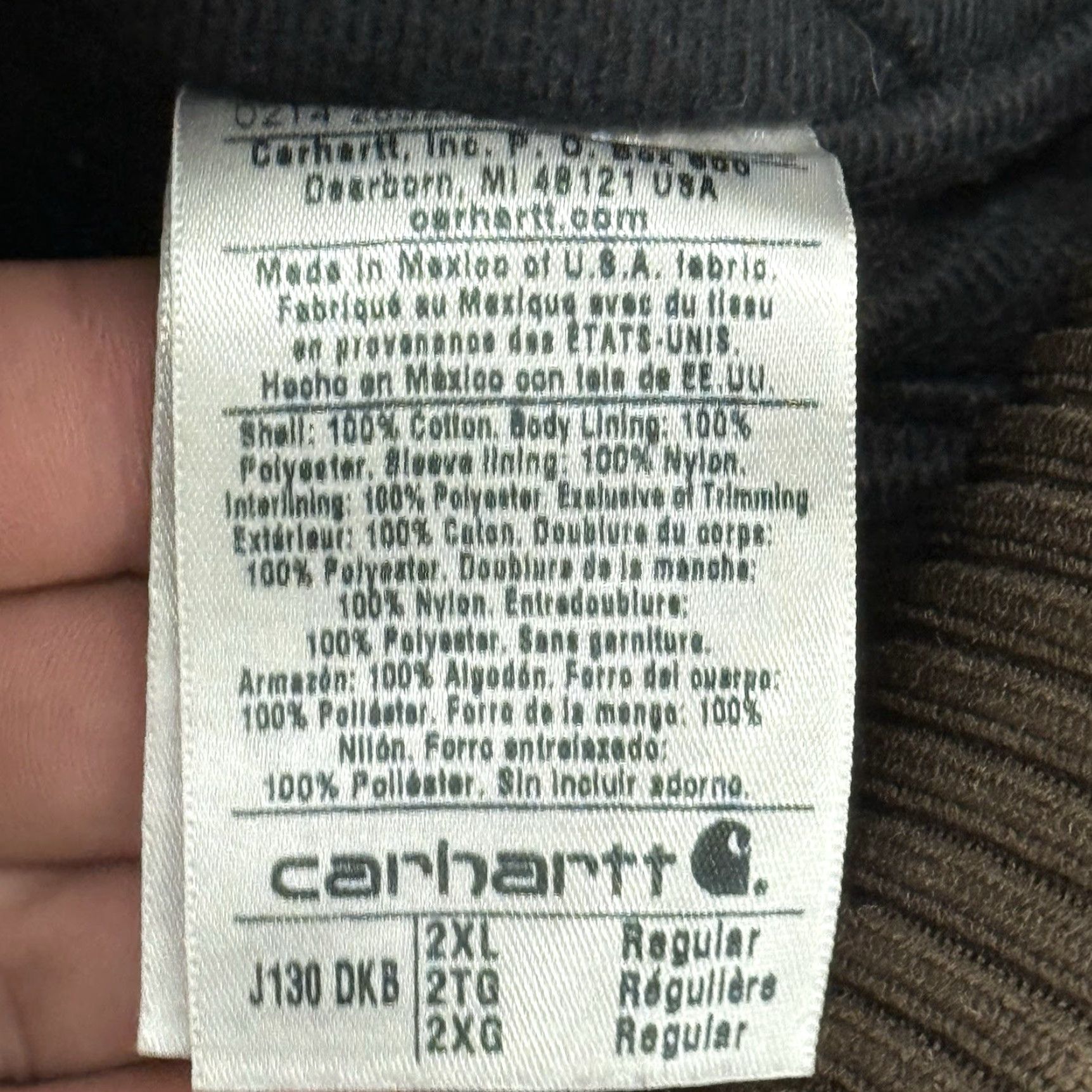 Carhartt VINTAGE Carhartt Jacket Mens 2XL J130 DKB Workwear Faded Brown Heavy Canvas Bomber Hooded Lined Quilted Regular Fit Brown Mens Size US XXL / EU 58 / 5 - 4 Thumbnail