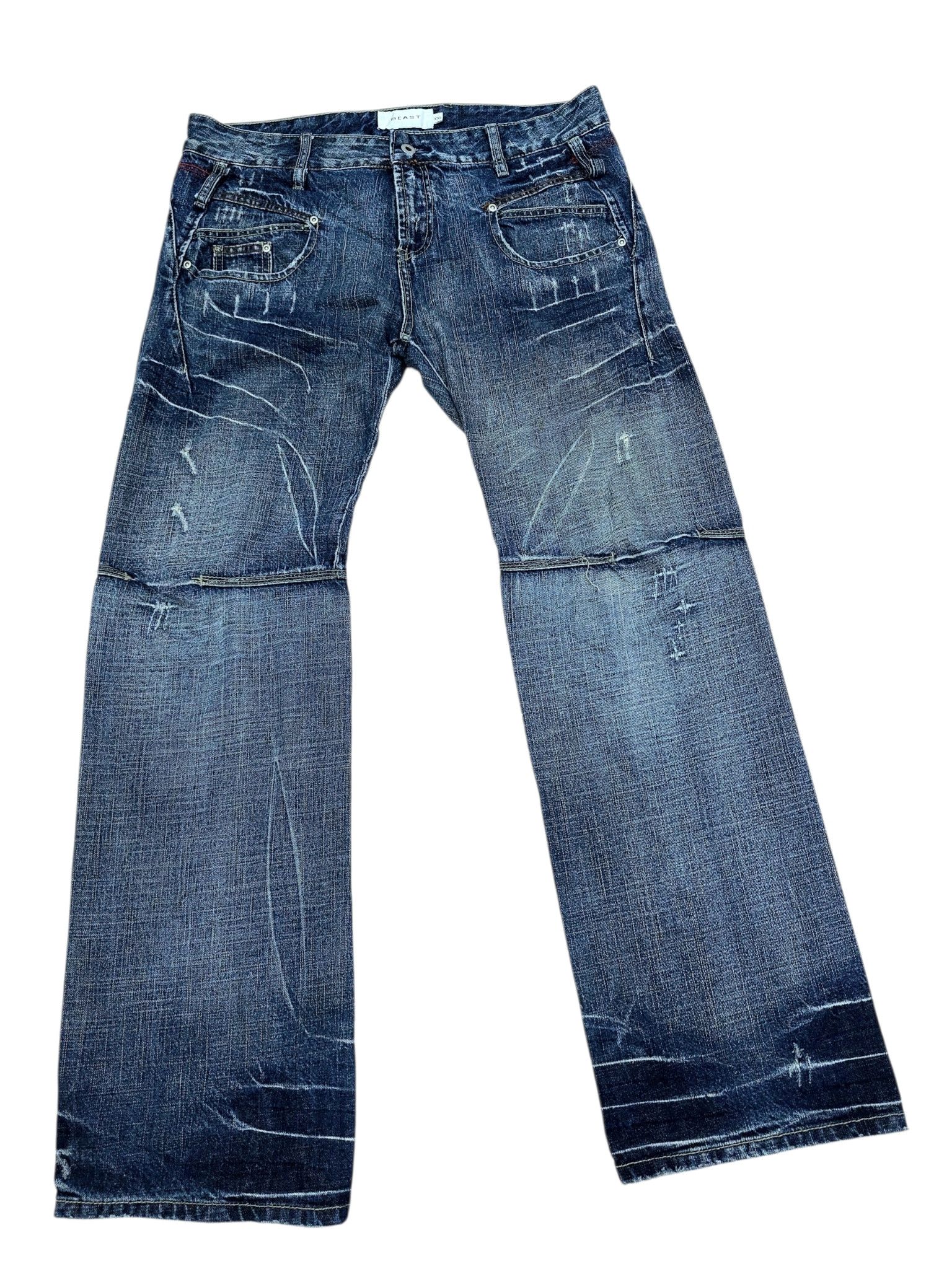 Vintage 🔥Beast Vintage Rugged Denim Baggy Style Size US 36 / EU 52 - 2 Thumbnail