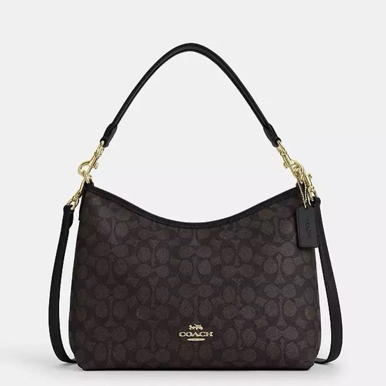 Coach NWT Coach Signature Laurel Bag CV975 Gold/Walnut/Black Size ONE SIZE - 6 Thumbnail