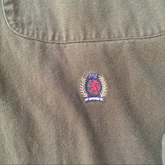 Tommy Hilfiger Vintage Grunge 90’s Olive Green Tommy Hilfiger Crest Logo Sh Size US M / EU 48-50 / 2 - 3 Thumbnail