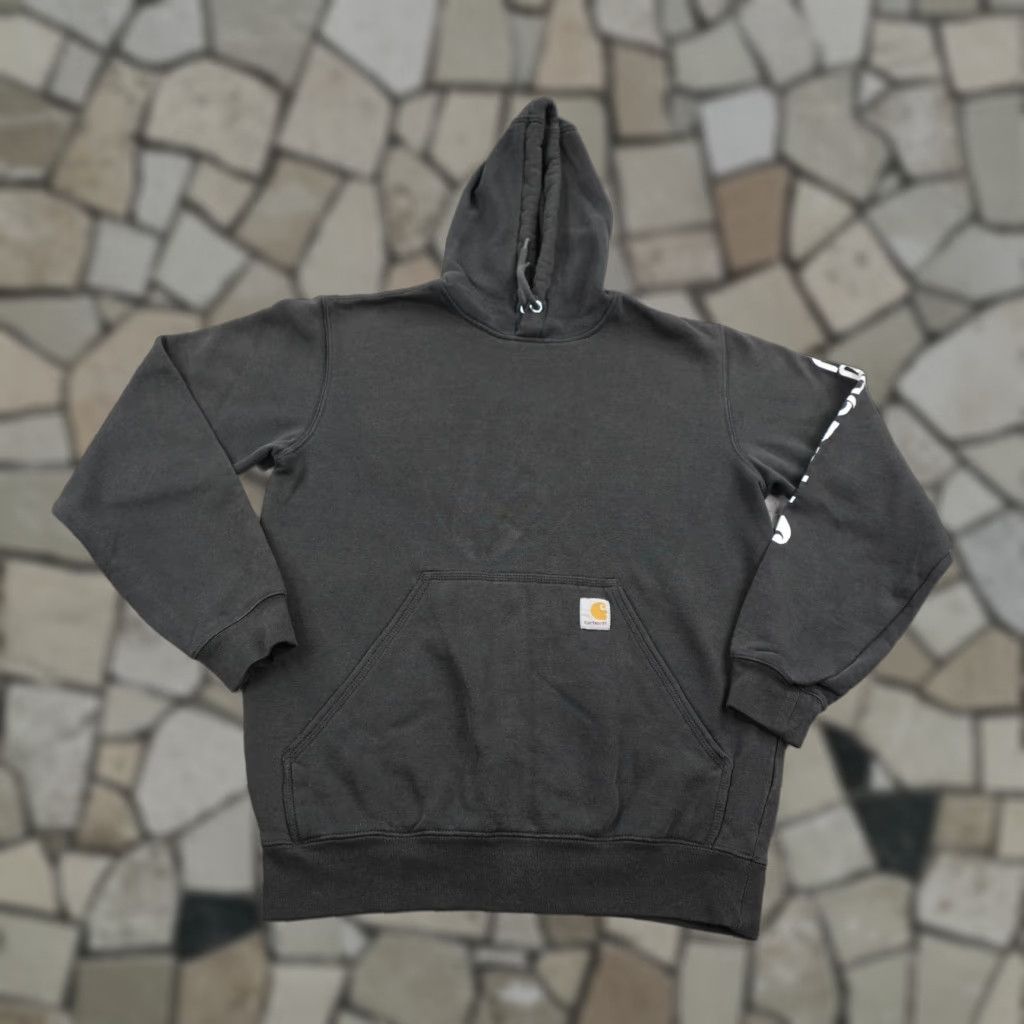 Carhartt VINTAGE Carhartt Hoodie Shirt Mens Small Black Graphic Pullover Work Sweatshirt Gray/Black 90s Outdoor Mens Size US S / EU 44-46 / 1 - 1 Thumbnail