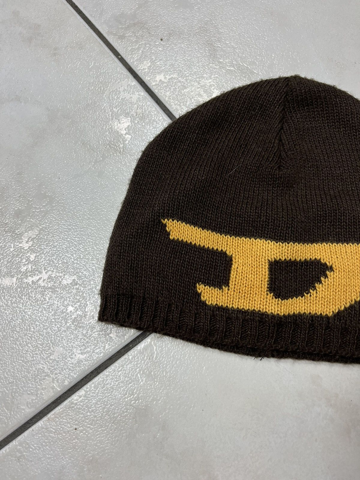 Diesel × Vintage Vintage Diesel y2k beanie knitted big logo cap hat Size ONE SIZE - 5 Thumbnail