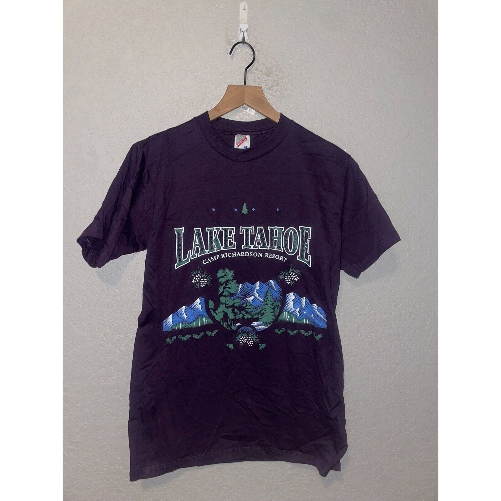 Jerzees Vintage Test Print Shirt Lake tahoe Camp Richardson Tee 90s Size US M / EU 48-50 / 2 - 1 Thumbnail