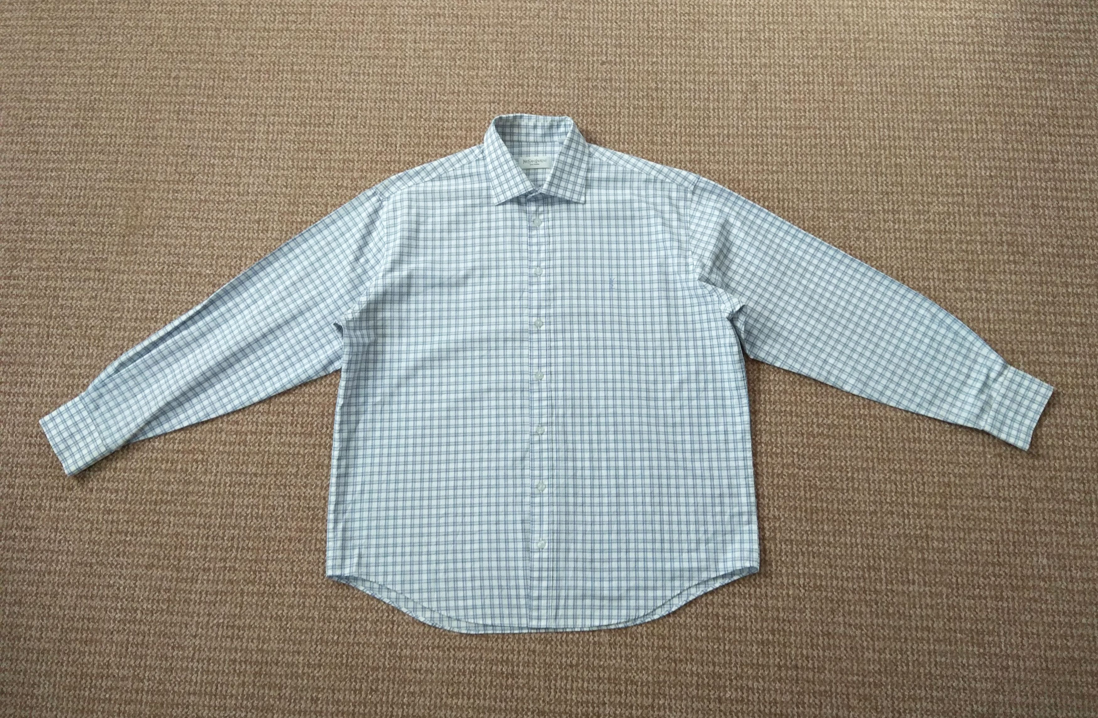 Yves Saint Laurent Vintage YSL Yves Saint Laurent Long Sleeve Check Shirt sz XL Size US XL / EU 56 / 4 - 1 Thumbnail