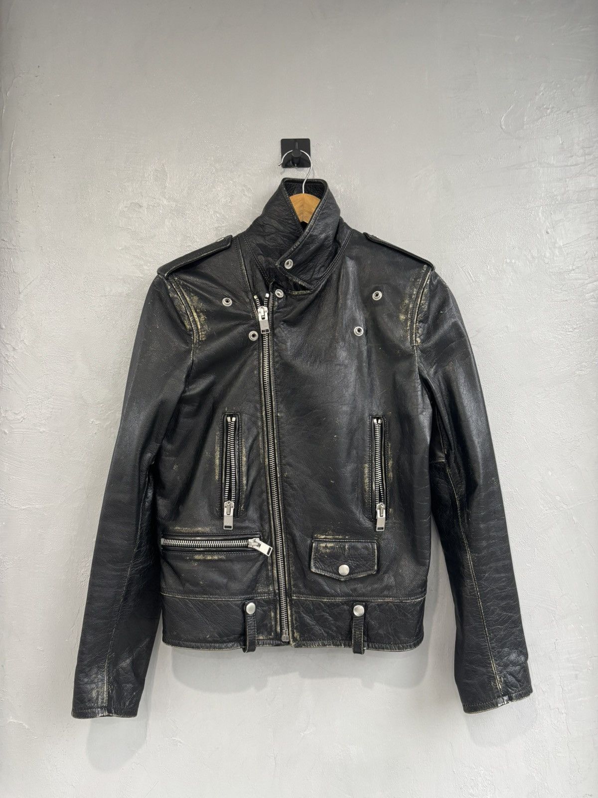 Saint Laurent Paris Saint Laurent FW16 L01 calfskin distressed leather jacket Size US S / EU 44-46 / 1 - 4 Thumbnail
