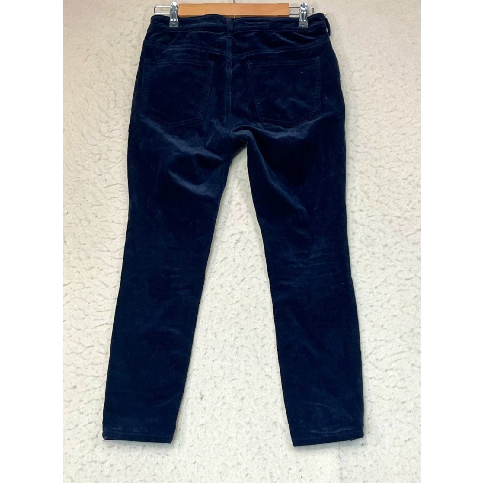 Vintage Anthropologie Pilcro The Demilune Boot Pants Women's 27 P Blue Velour Size 27" / US 4 / IT 40 - 2 Thumbnail