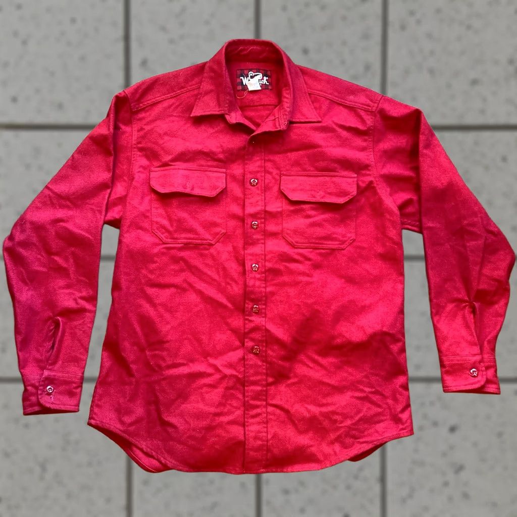 Vintage VINTAGE Woolrich Shirt Jacket Mens Large Red Long Sleeve Button Up Flannel Size US L / EU 52-54 / 3 - 1 Thumbnail