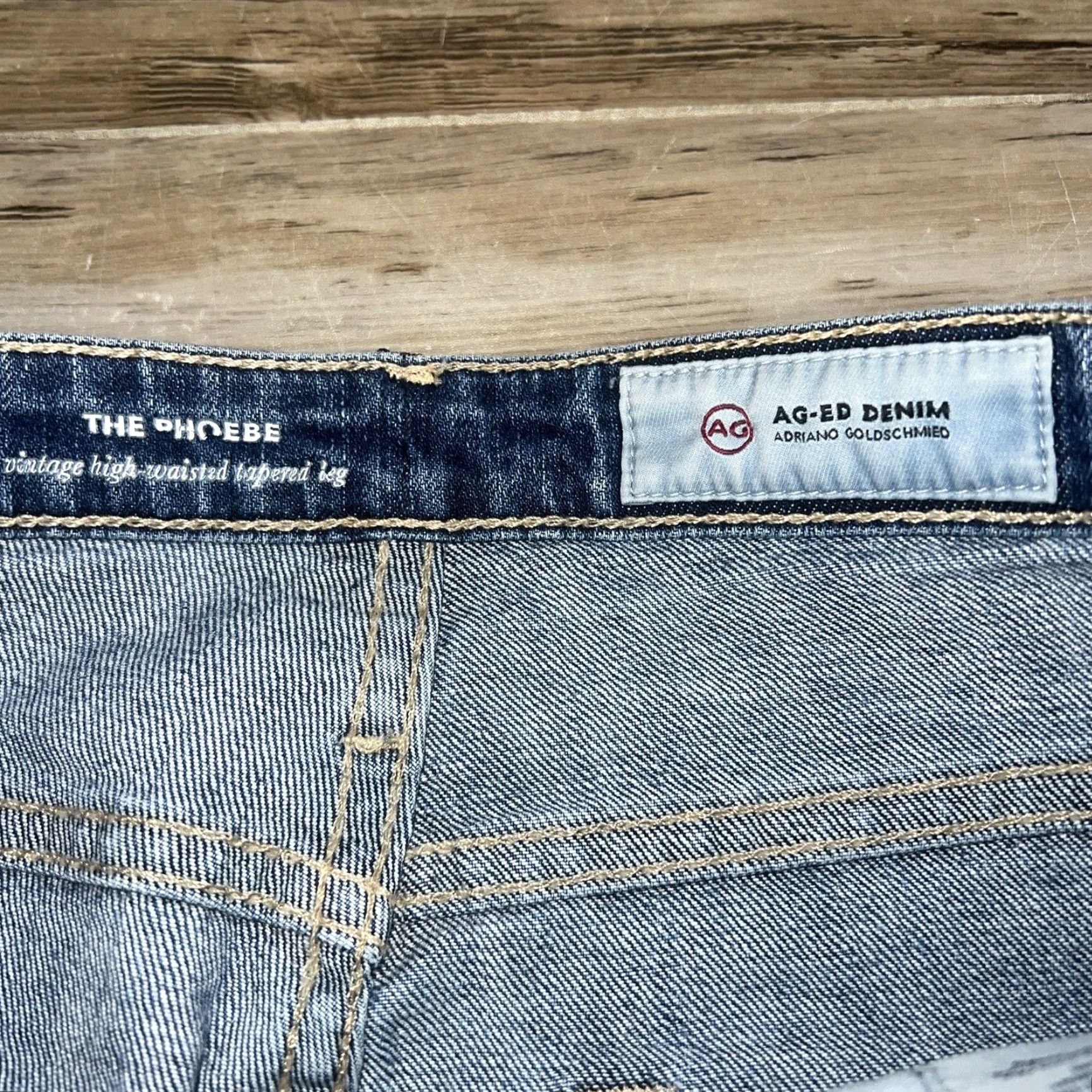 Vintage VINTAGE AG Adriano Goldschmied The PHOEBE Blue Distressed Skinny Jeans Women Size 25R 28-Inch Inseam Size 42" / US 20 - 5 Thumbnail