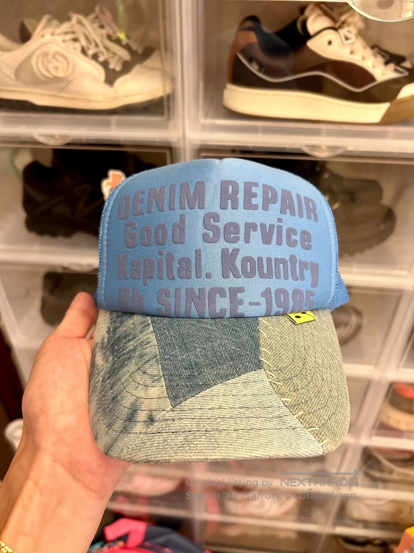 Kapital Kapital Kountry Denim Spliced Trucker Hat . Size ONE SIZE - 1 Thumbnail