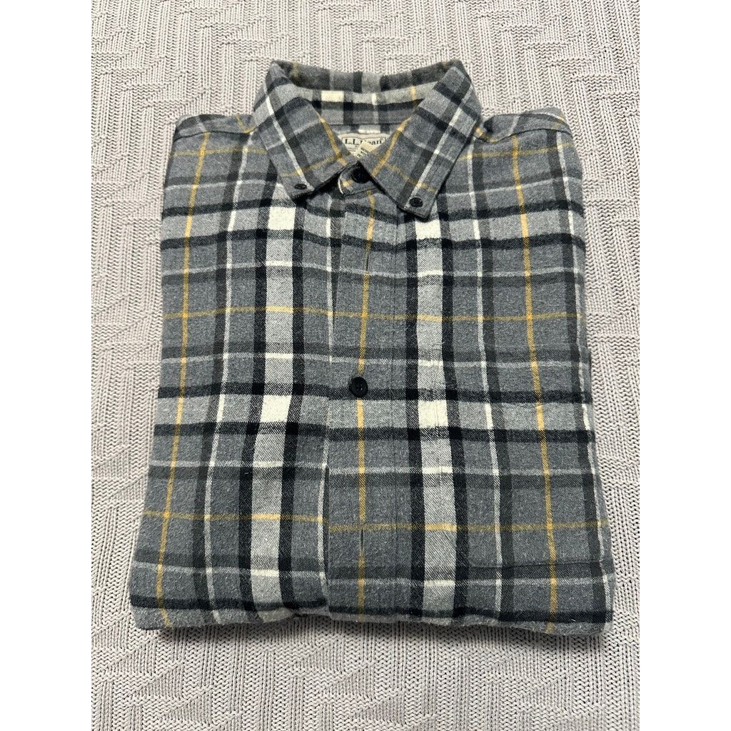 L.L. Bean LL Bean gray plaid flannel traditional fit button down Size US M / EU 48-50 / 2 - 1 Thumbnail