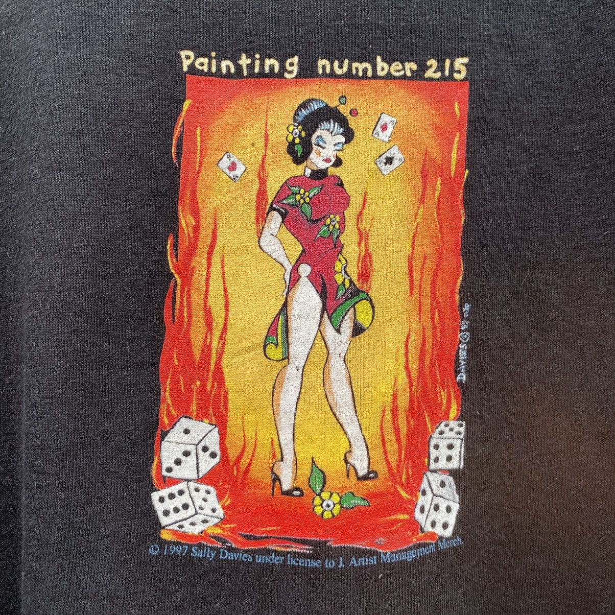 Vintage THRASHED FADED Vintage 90s Sally Davies Art ERD GRUNGE Tee Size US XL / EU 56 / 4 - 3 Thumbnail