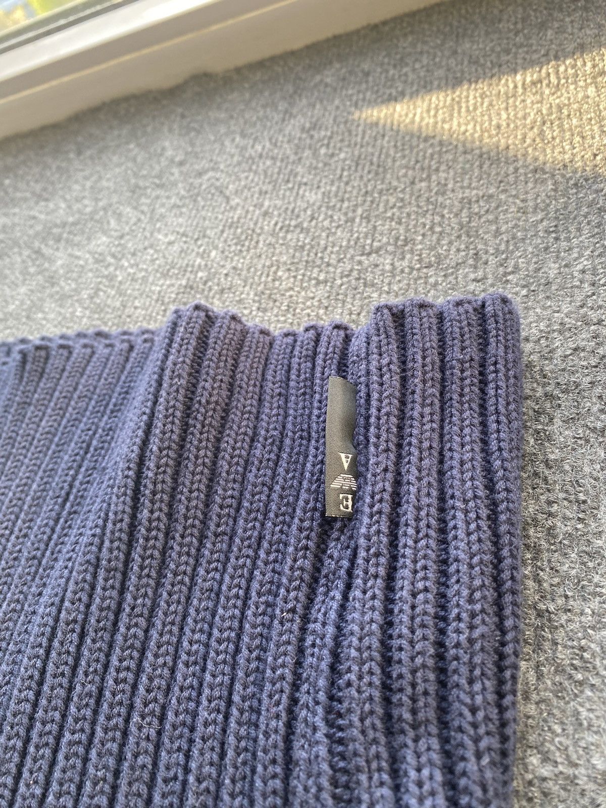 Emporio Armani 🔥Emporio Armani asymmetrical gothic blue sweater designer Size US L / EU 52-54 / 3 - 11 Thumbnail