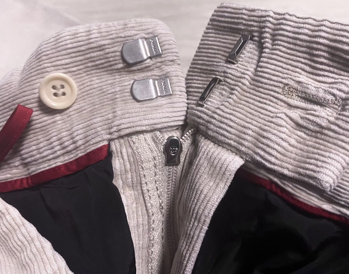 Prada Prada Linea Rossa Red Tab Beige Flared Corduroy Pant Trouser Size US 30 / EU 46 - 14 Thumbnail