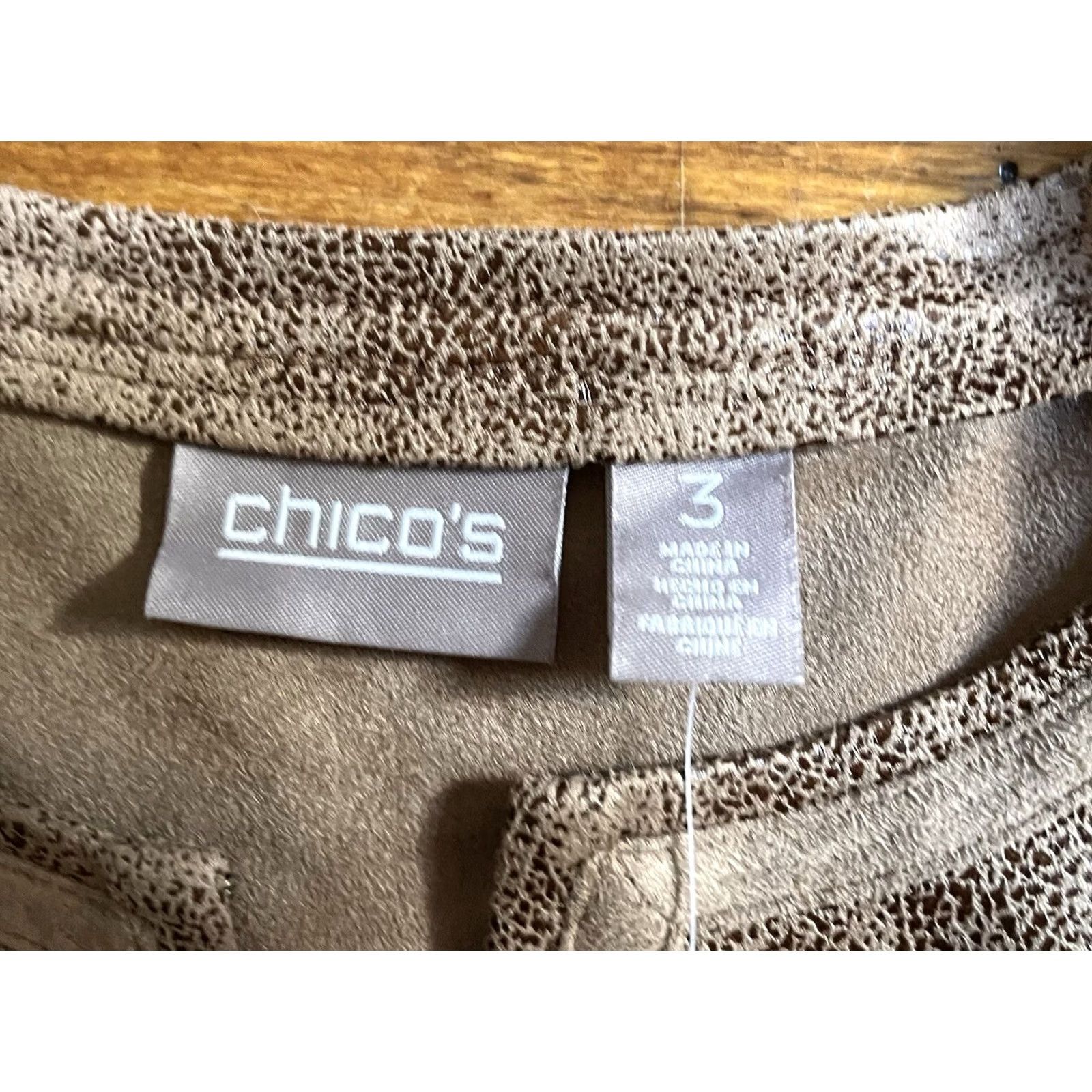Vintage Chico's Embossed Faux Suede Jacket Women’s XL Brown Size XL / US 12-14 / IT 48-50 - 5 Thumbnail