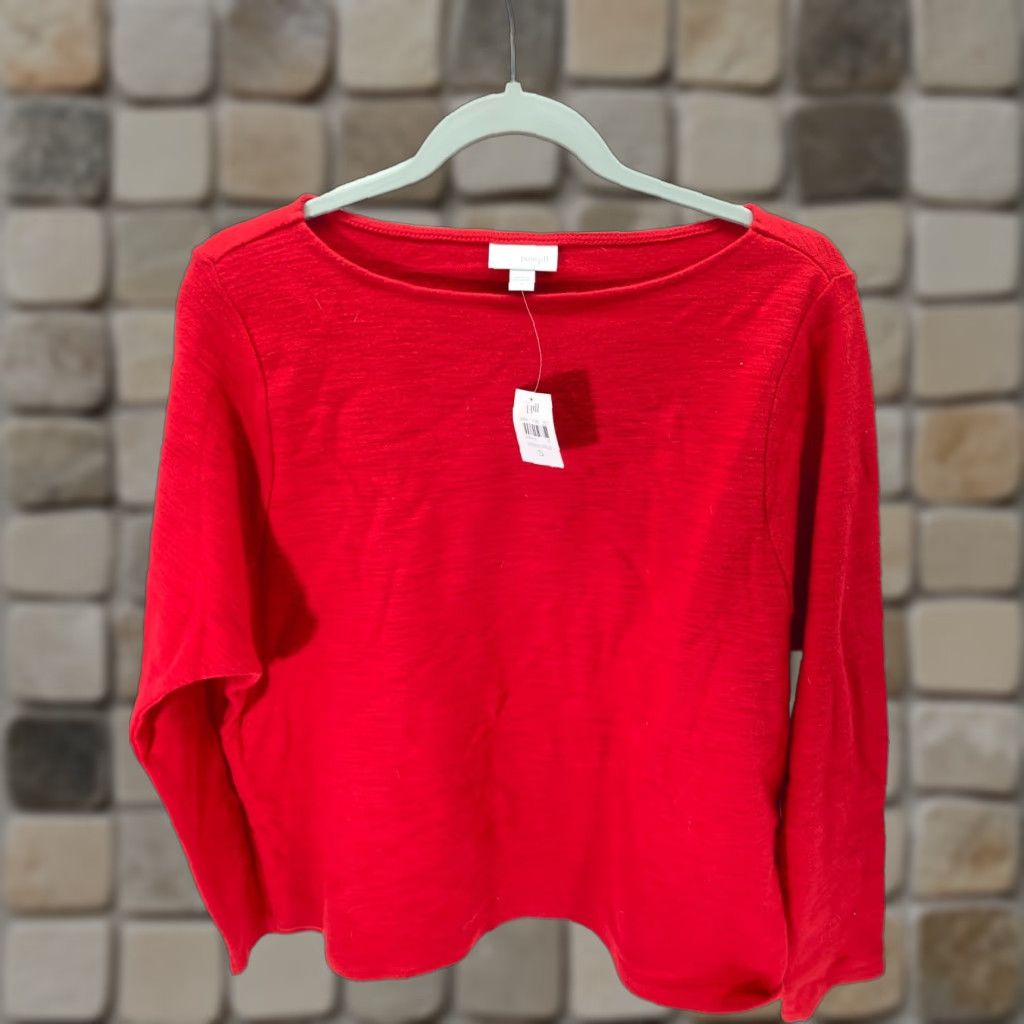 J. Jill J. Jill Womens S Red Tunic Pullover Sweater Top Boat Neck Long Sleeve NWT Size S / US 4 / IT 40 - 1 Thumbnail