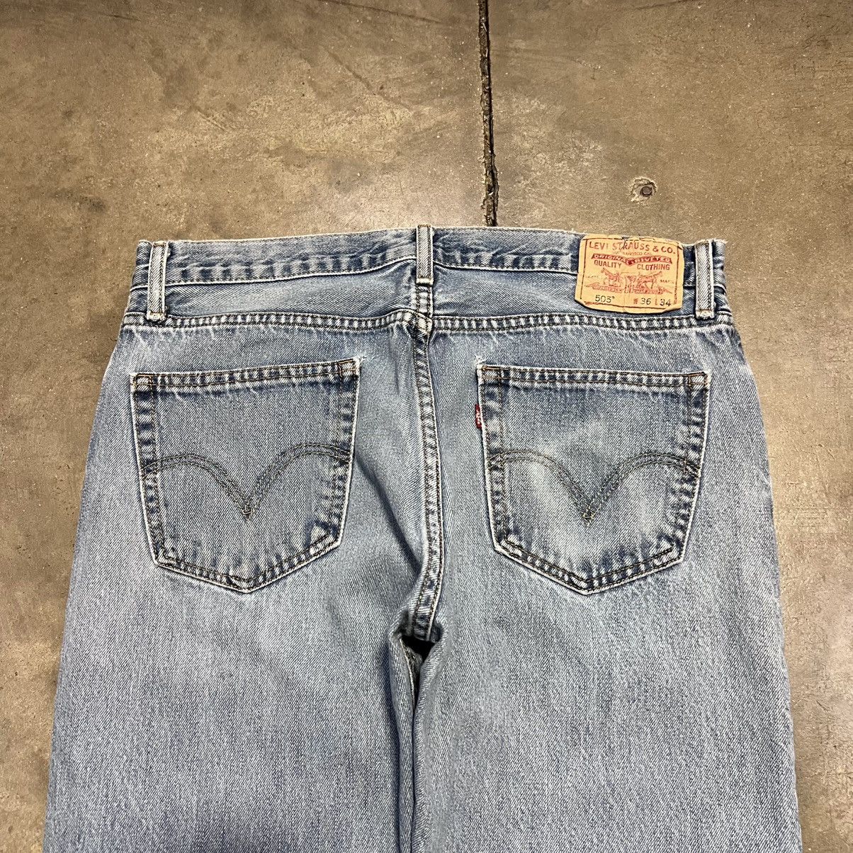 Levi's × Vintage Vintage Y2K Levis 505 Denim Jeans Light Wash Western Cowboy Size US 36 / EU 52 - 3 Thumbnail