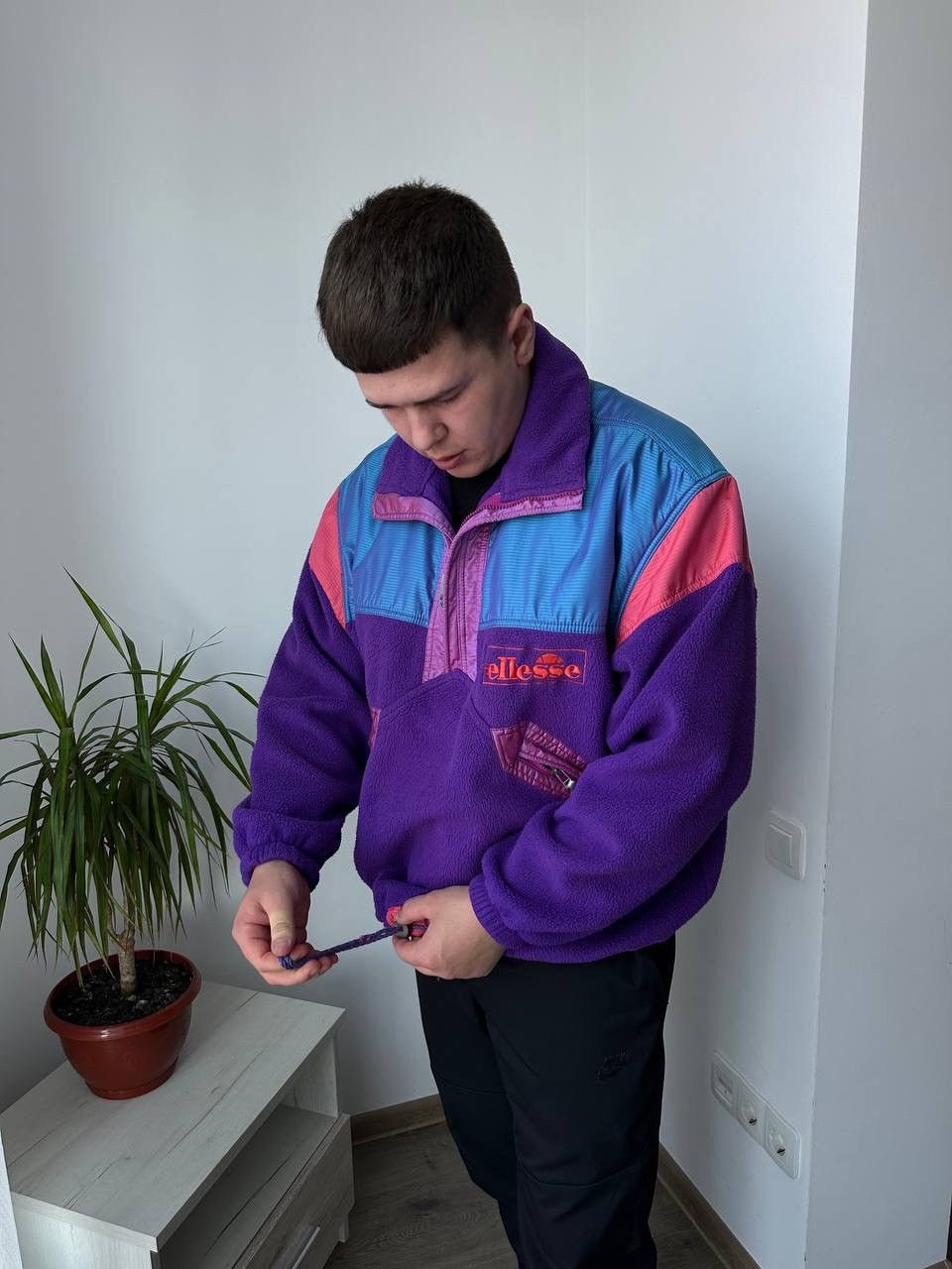 Ellesse × Vintage Vintage Ellesse Violet Outdoor Polartec Fleece Anorak Jacket Size US L / EU 52-54 / 3 - 14 Thumbnail