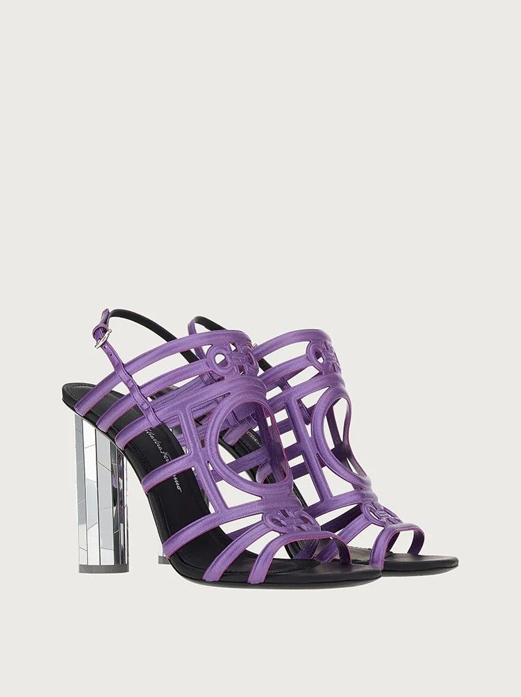 Salvatore Ferragamo o1y0426 Slingback Sandals in Purple Size US 5 / IT 35 - 2 Thumbnail