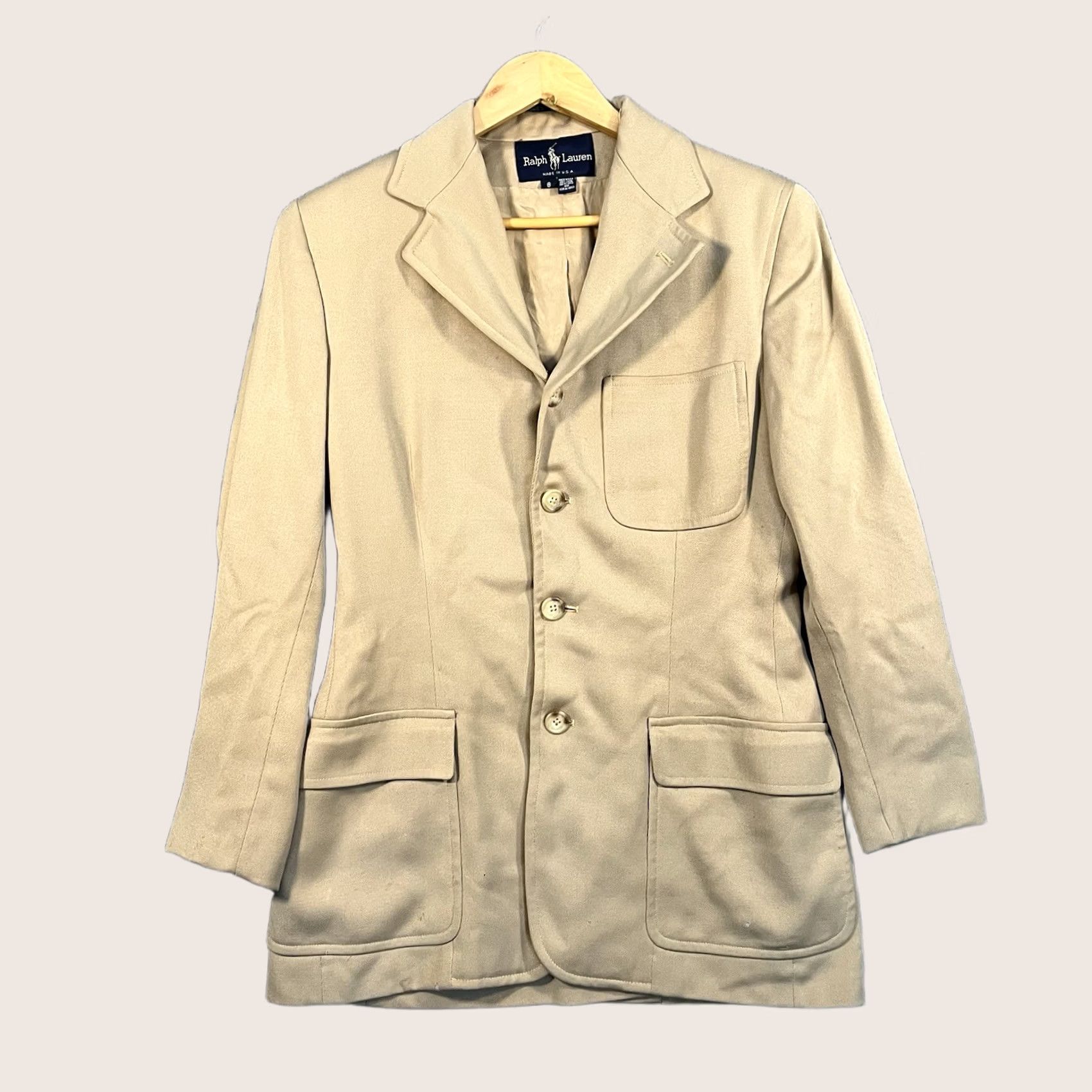 Ralph Lauren VINTAGE Ralph Lauren Blazer Women Sz 8 Cream Wool Union Made In USA Office Size M / US 6-8 / IT 42-44 - 1 Thumbnail