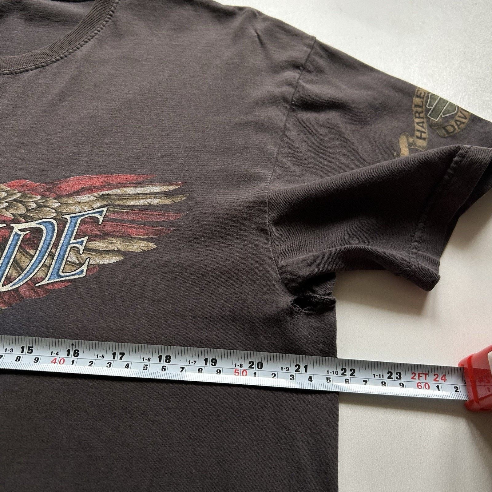 Harley Davidson × Vintage Vintage Harley Davidson Shirt Large Faded Black Eagle Rare Size US L / EU 52-54 / 3 - 8 Thumbnail