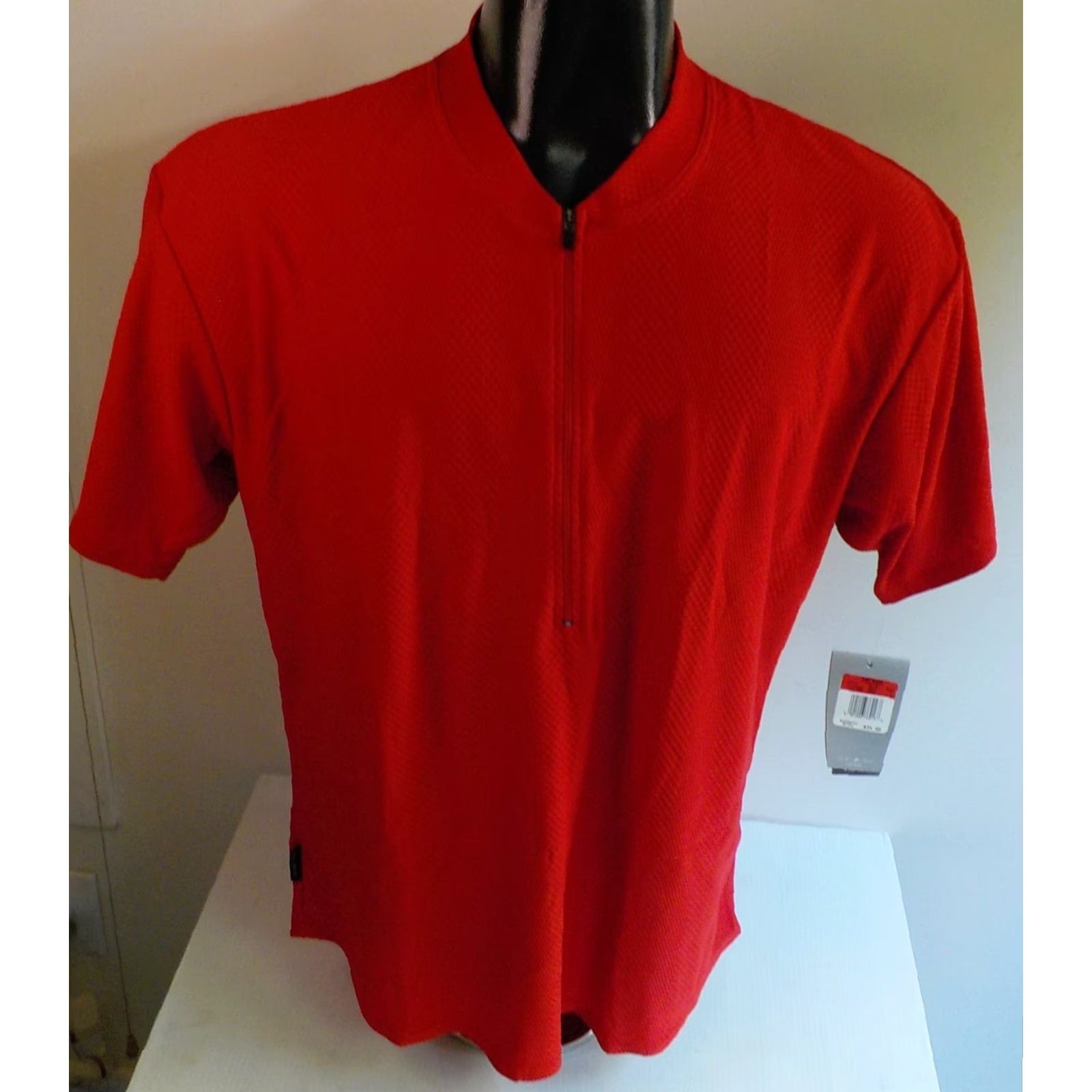Nike NIKE Dri-Fit 1/4 Zip Pullover SS Shirt Red LG Adult Large Polo Collar NWT Size US L / EU 52-54 / 3 - 2 Thumbnail