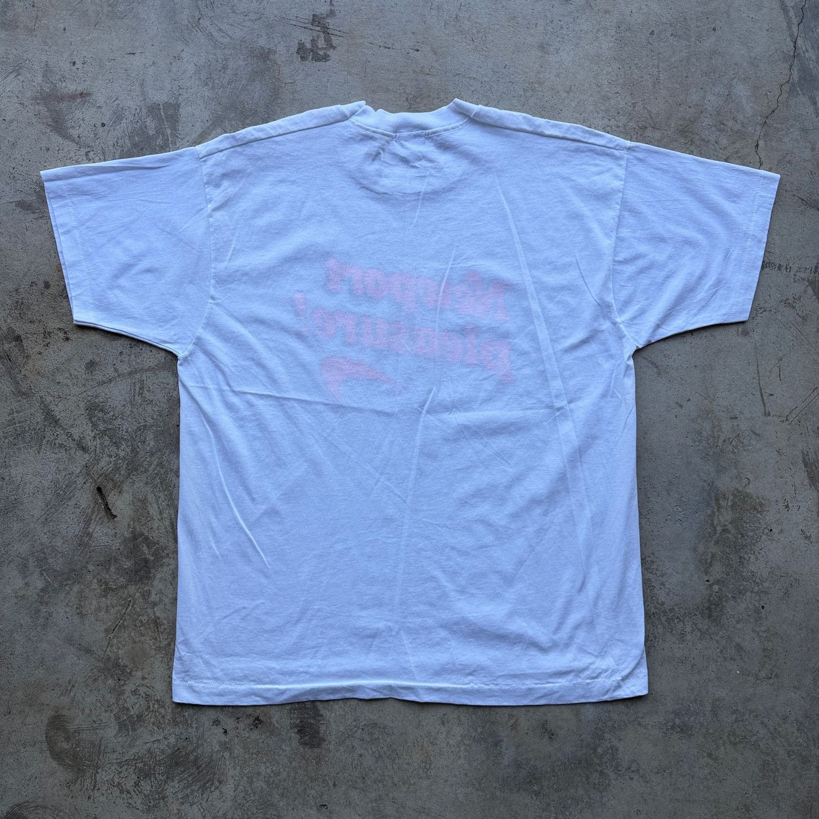 Other Vintage 90s Newport Pleasure White Graphic Tee Orange Script Size US XL / EU 56 / 4 - 5 Thumbnail